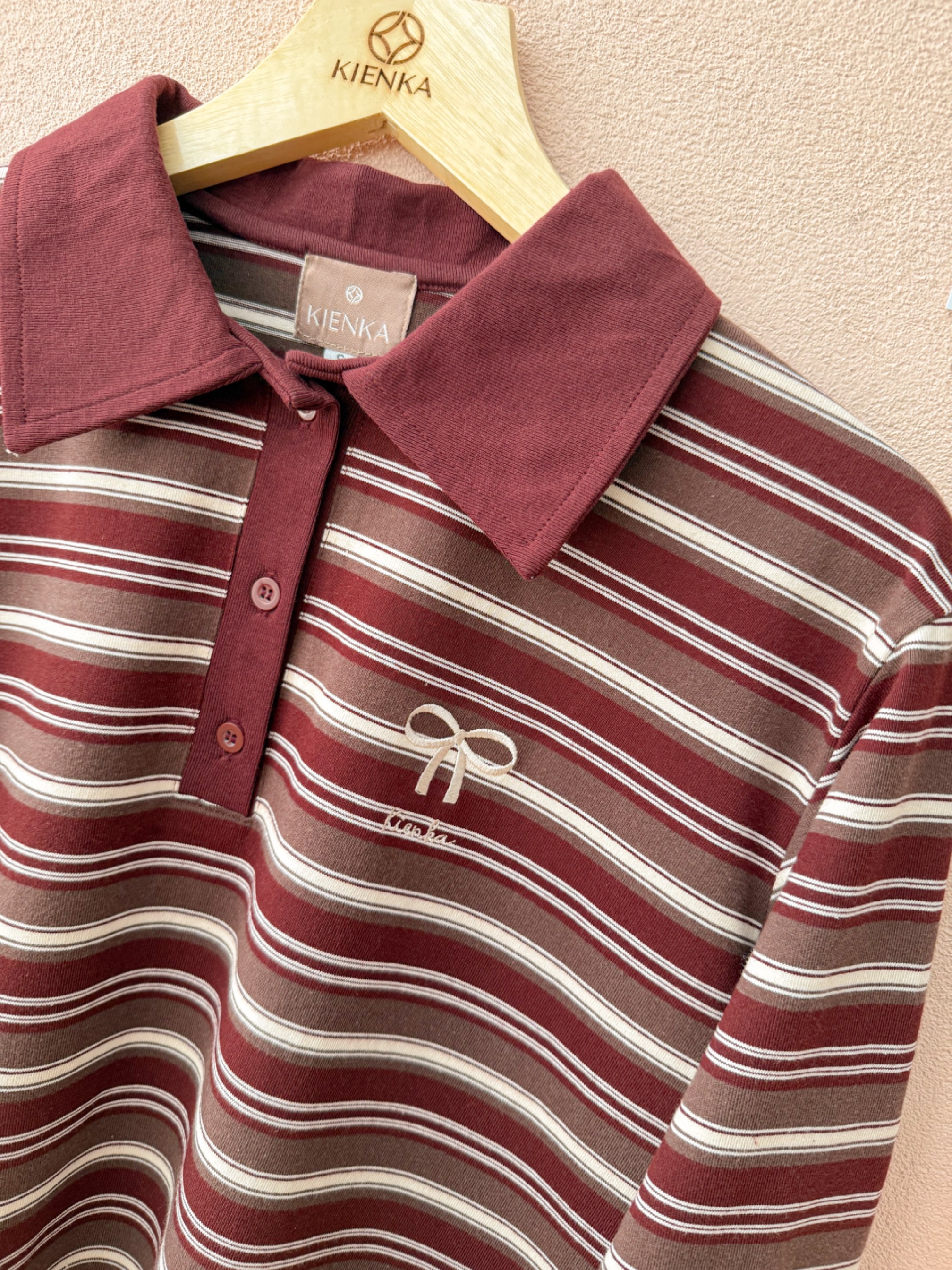 Hyeri Stripe Shirt Maroon