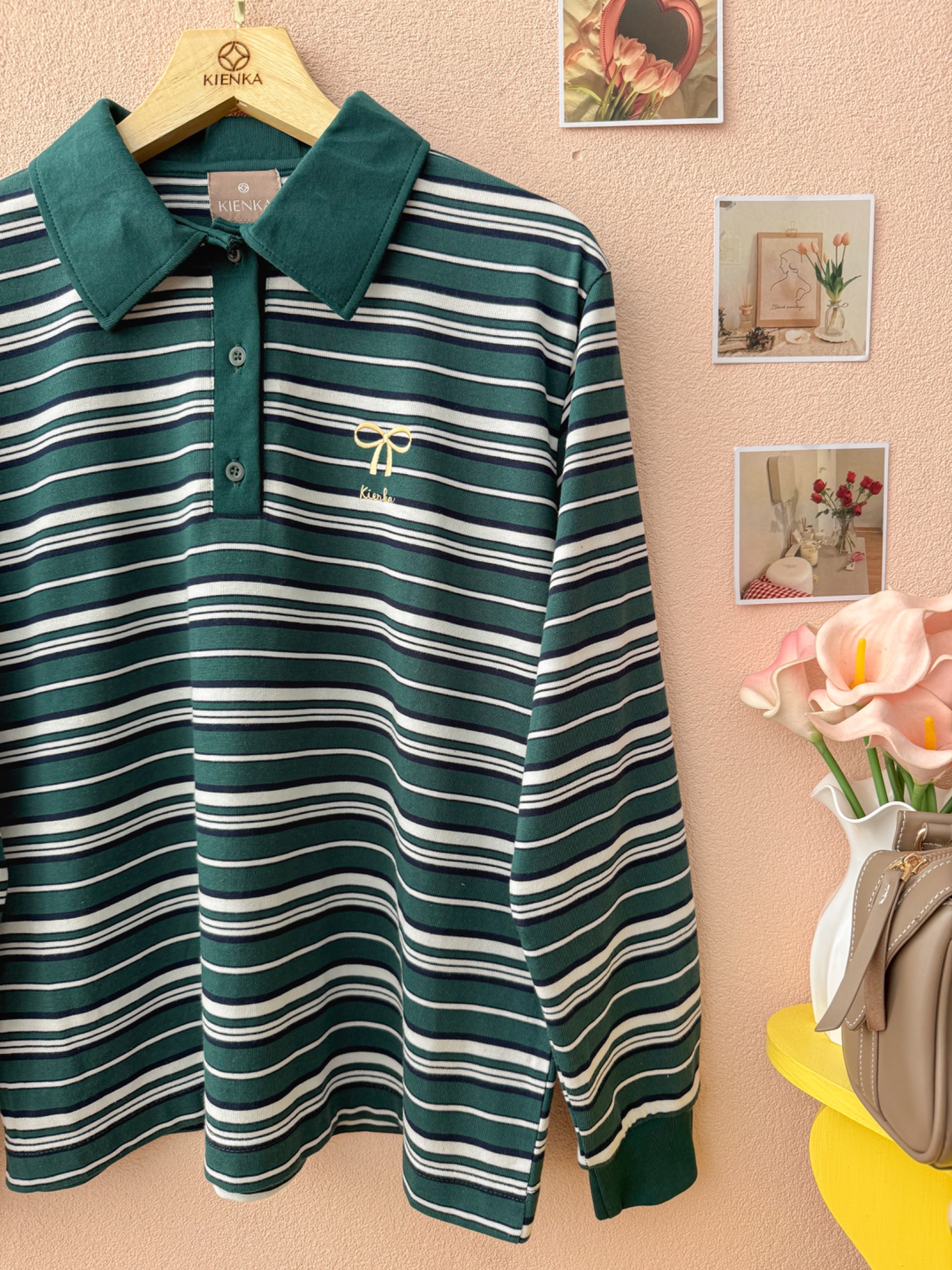 Hyeri Stripe Shirt Emerald