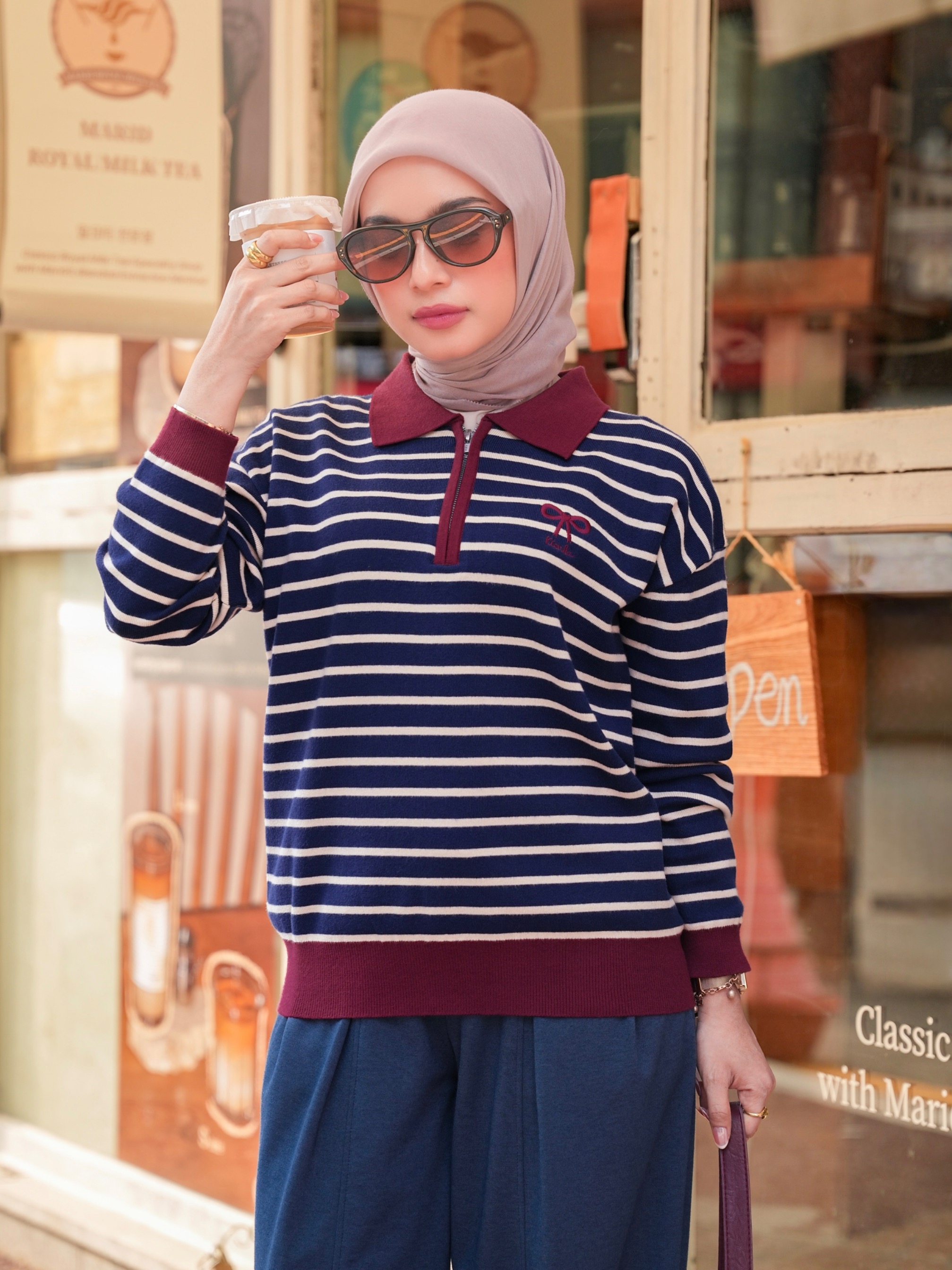 Yejin Long Sleeve Navy