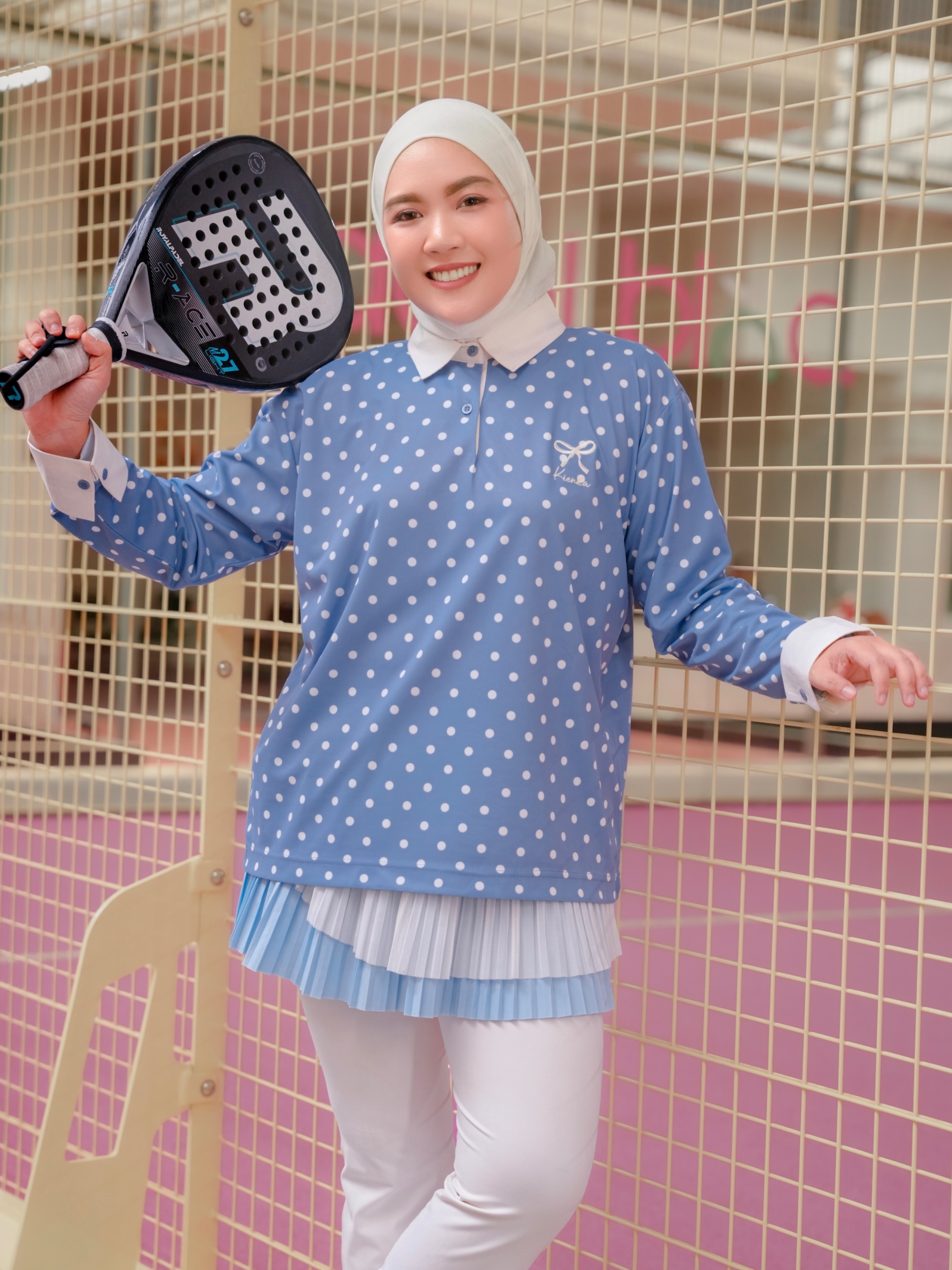 Nala Polka Shirt Cobalt