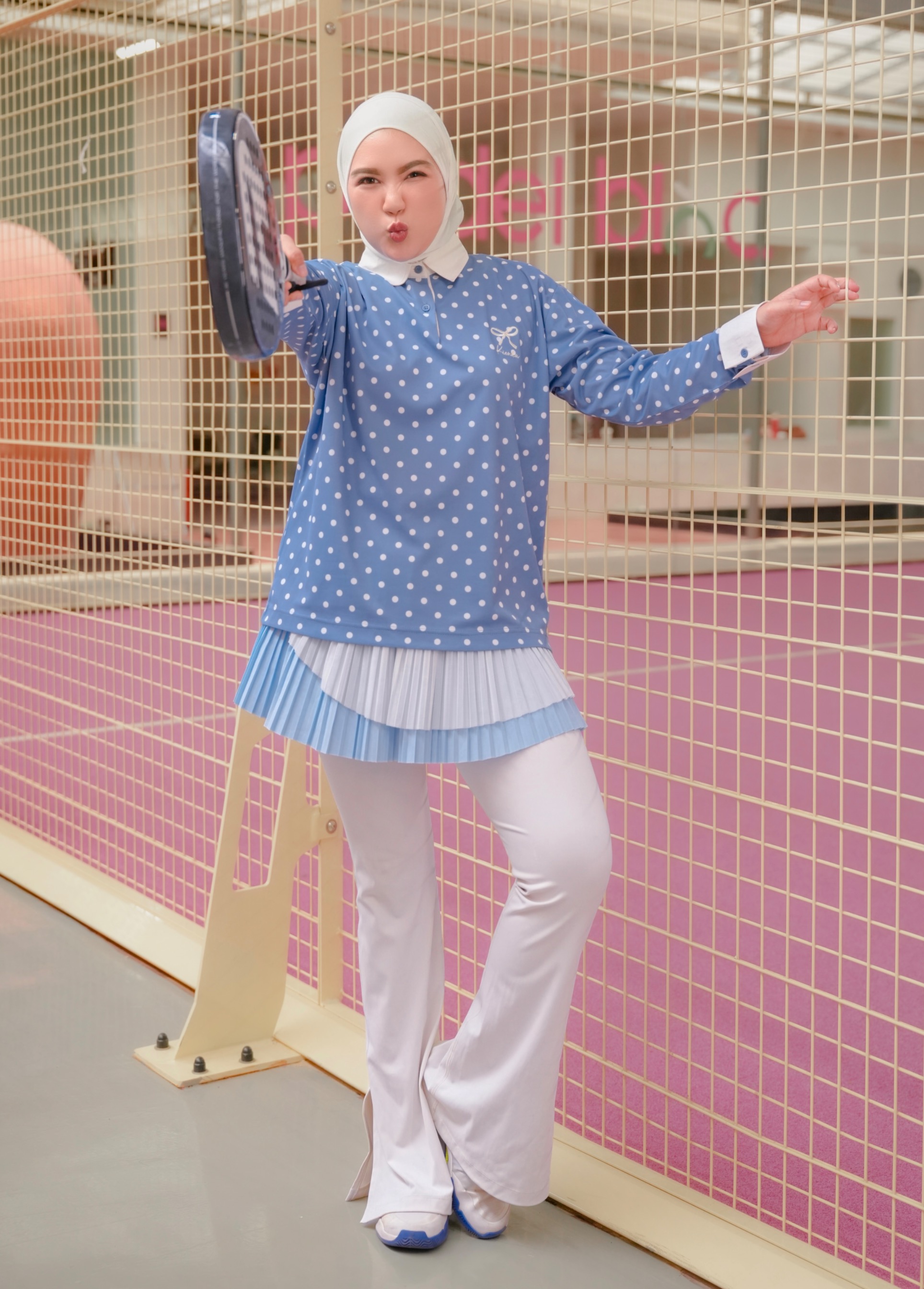 Nala Polka Shirt Cobalt
