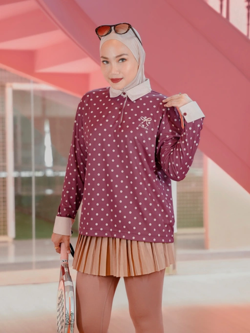 Nala Polka Shirt Maroon