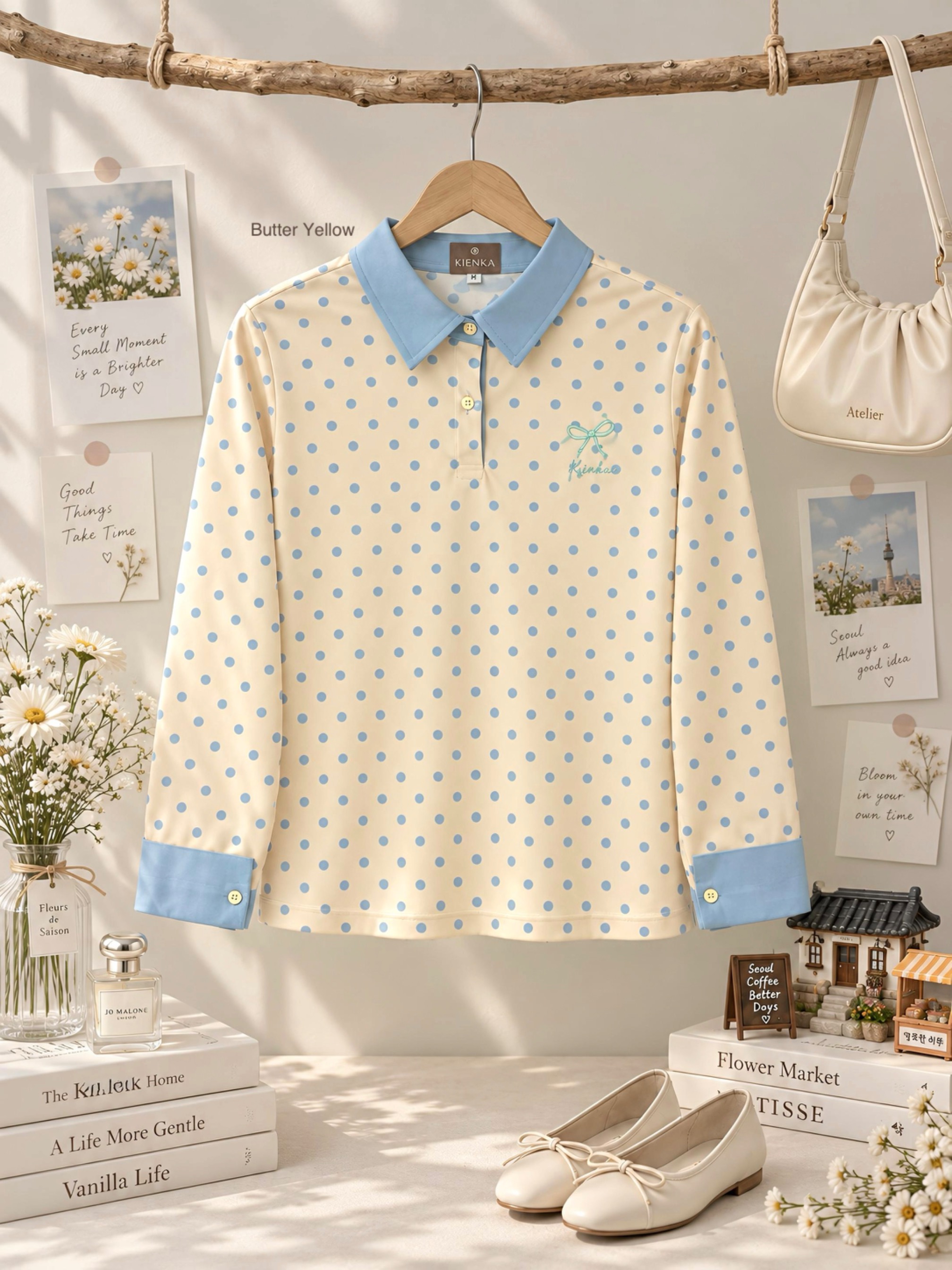 Nala Polka Shirt Butter Yellow