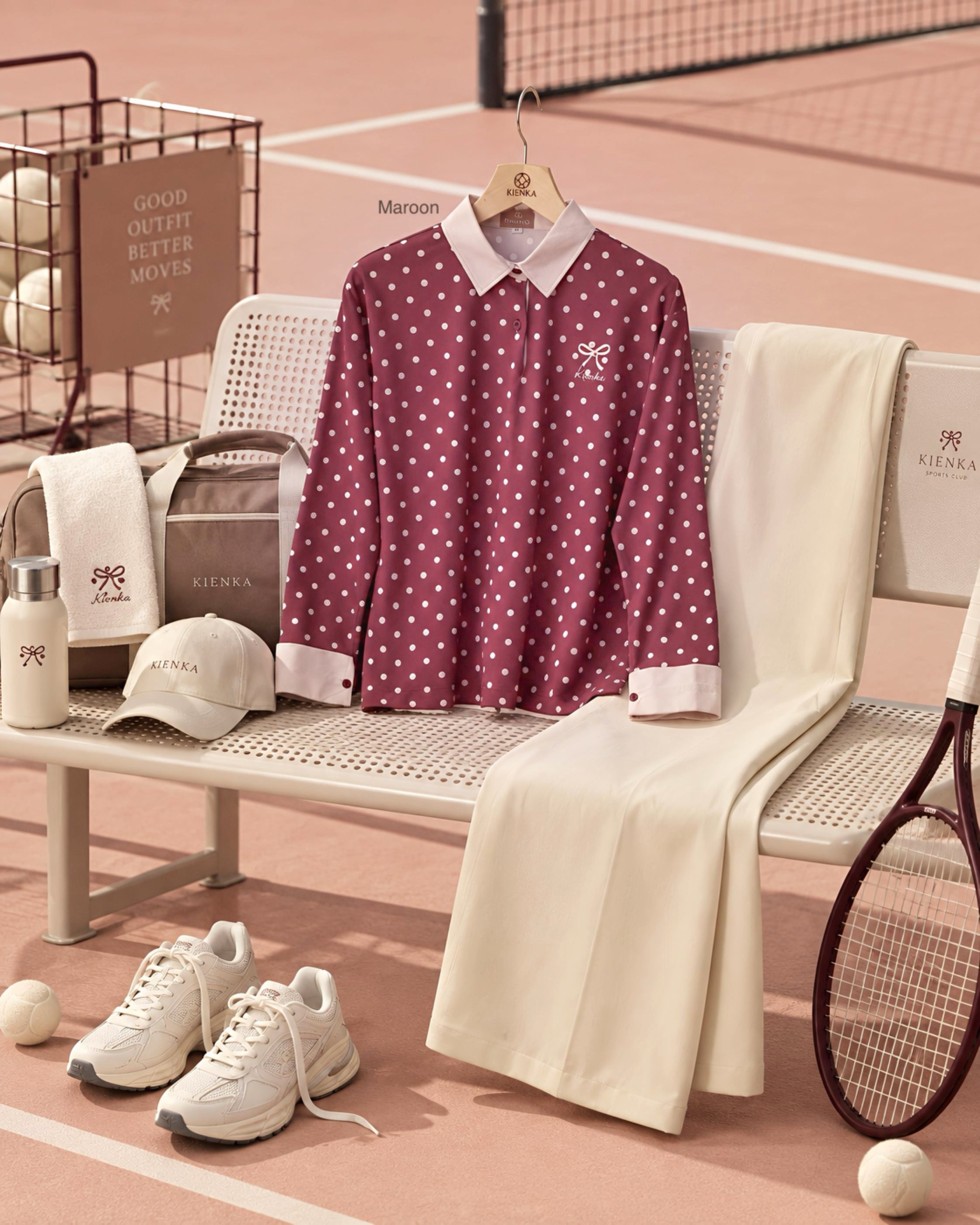 Nala Polka Shirt Maroon