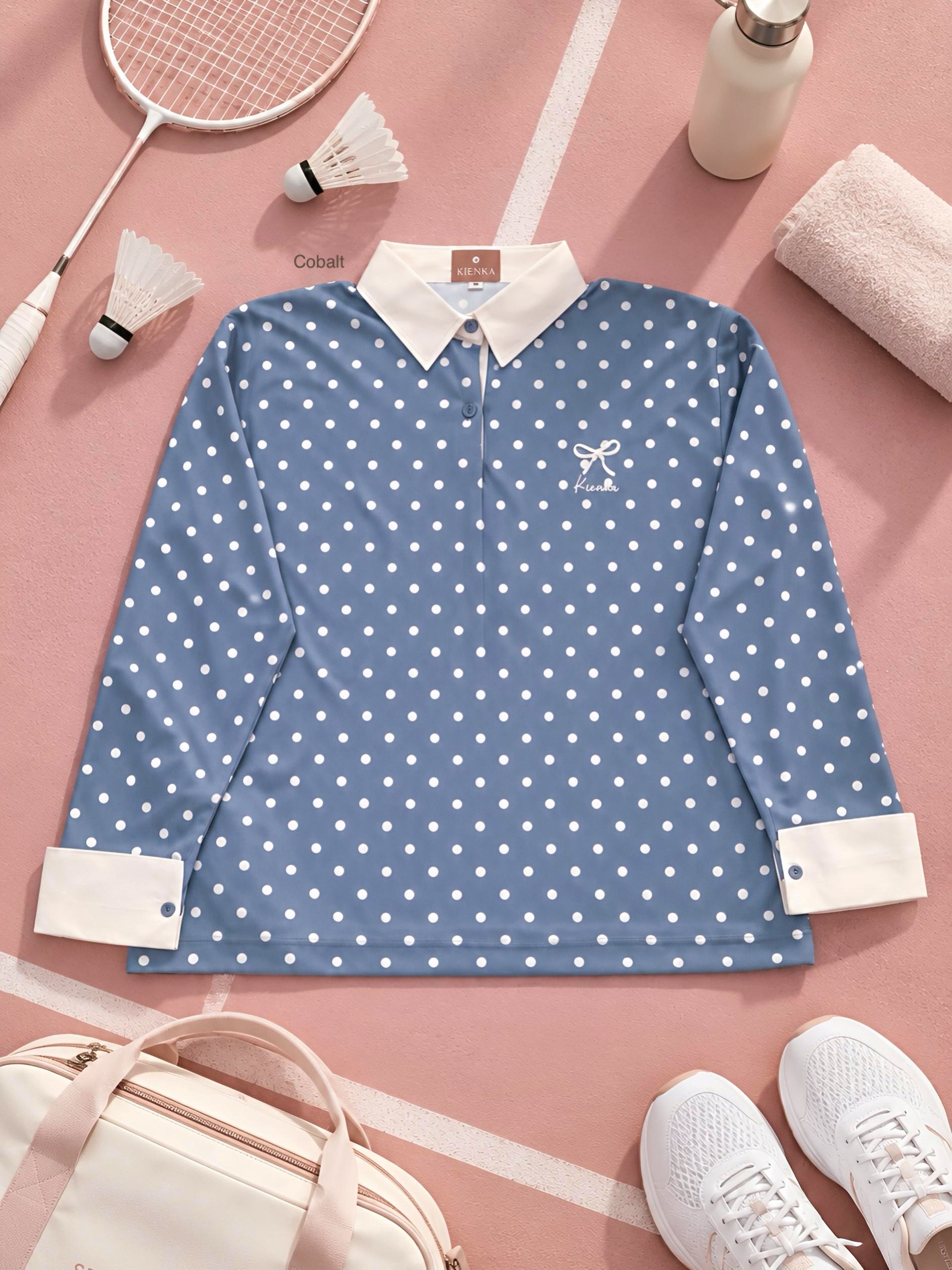 Nala Polka Shirt Cobalt