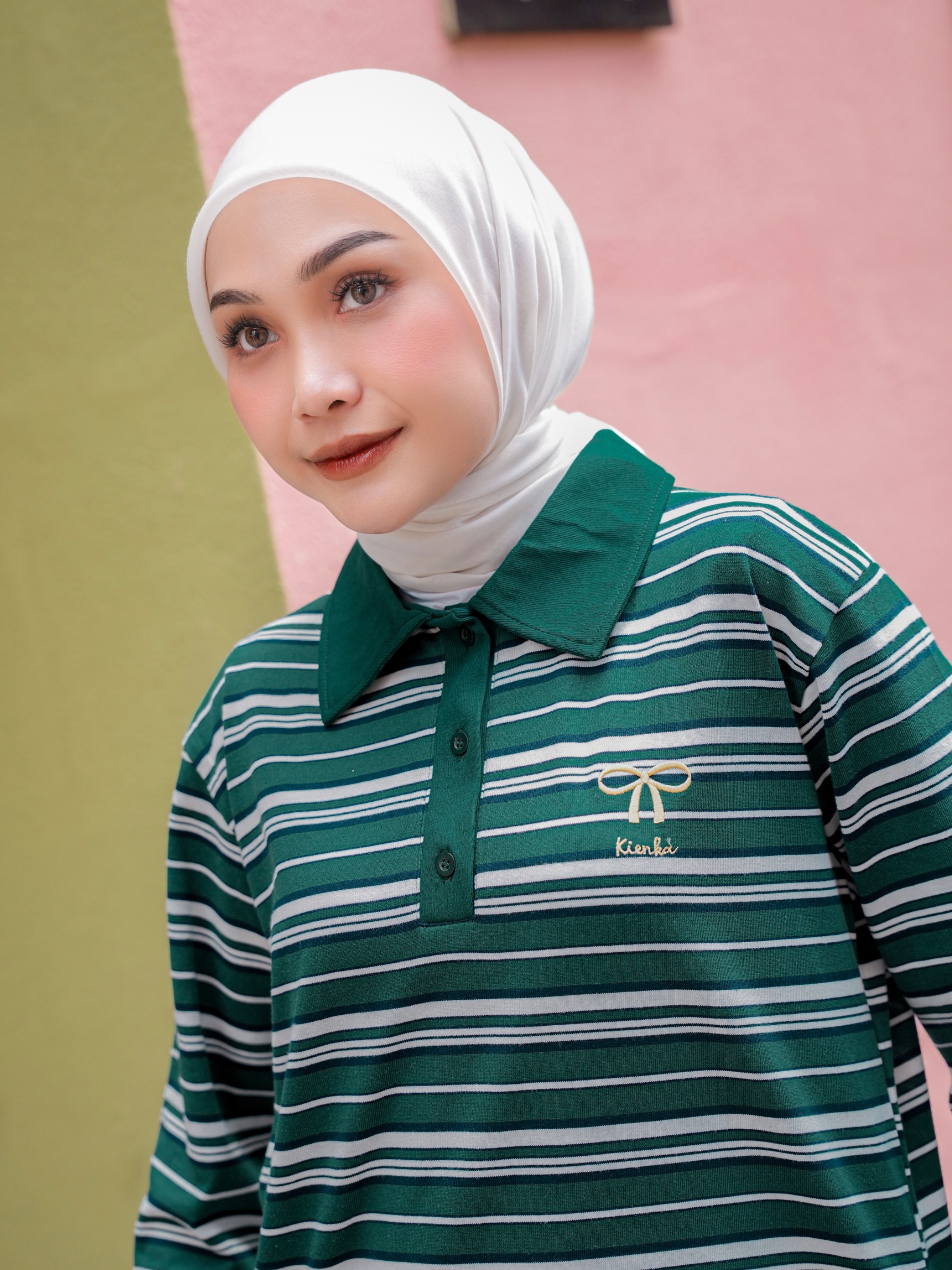 Hyeri Stripe Shirt Emerald