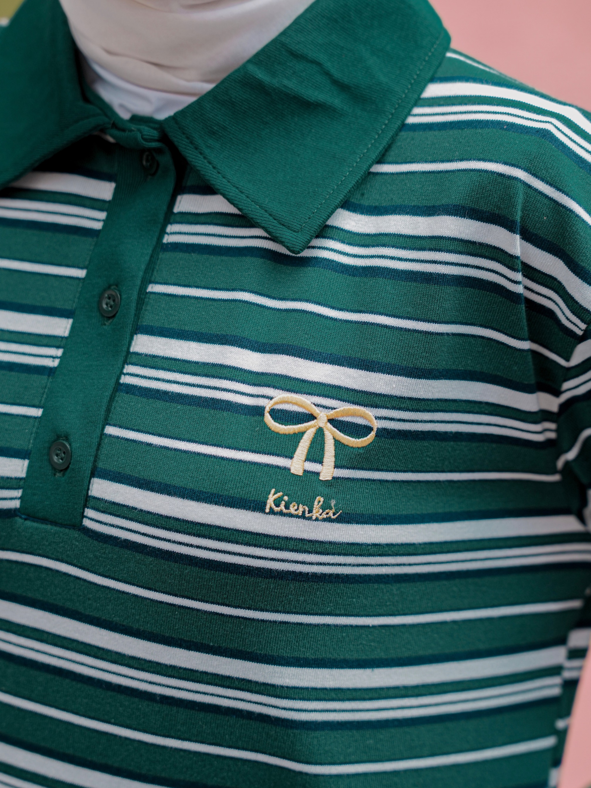 Hyeri Stripe Shirt Emerald