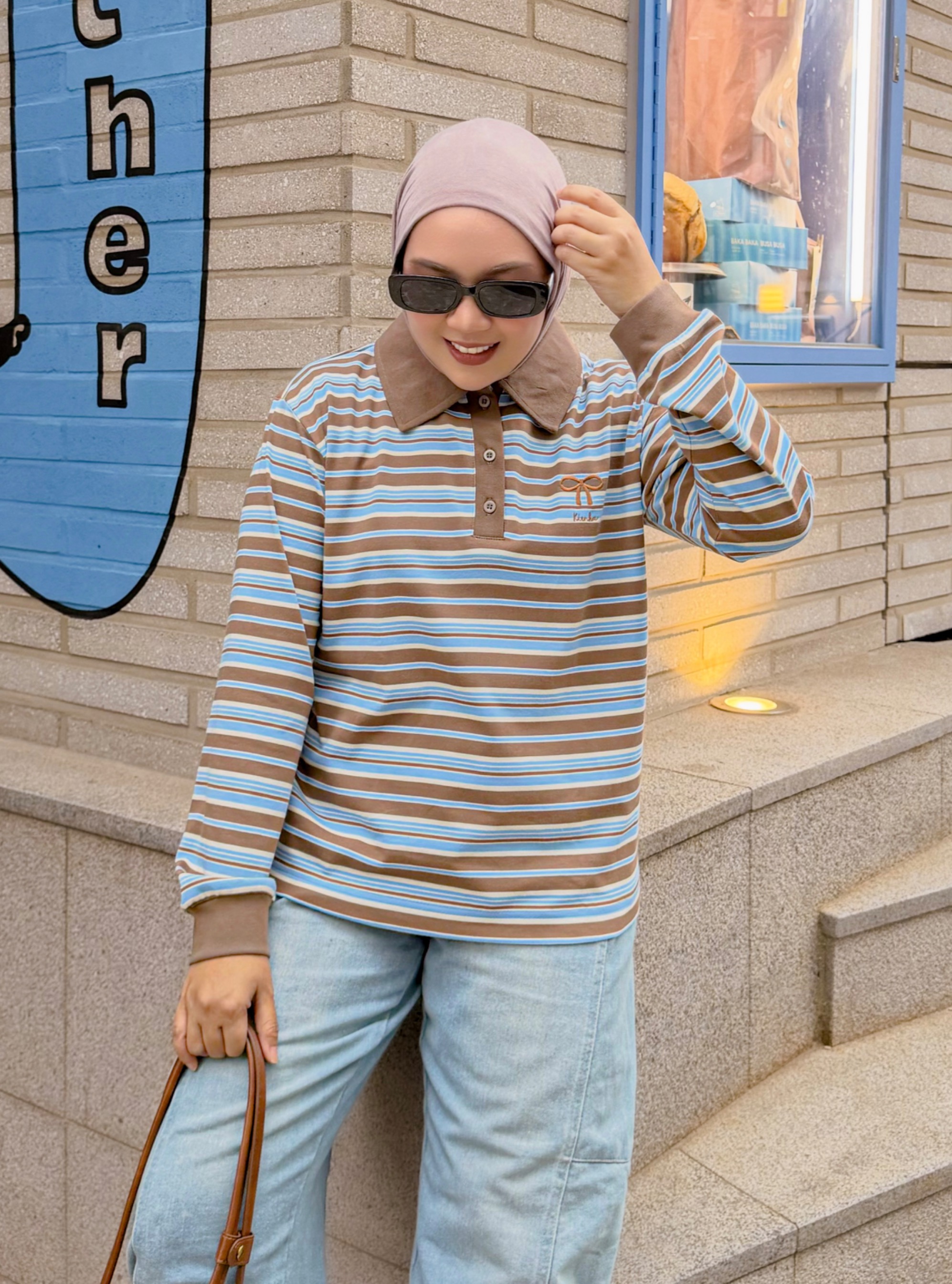 Hyeri Stripe Shirt Latte