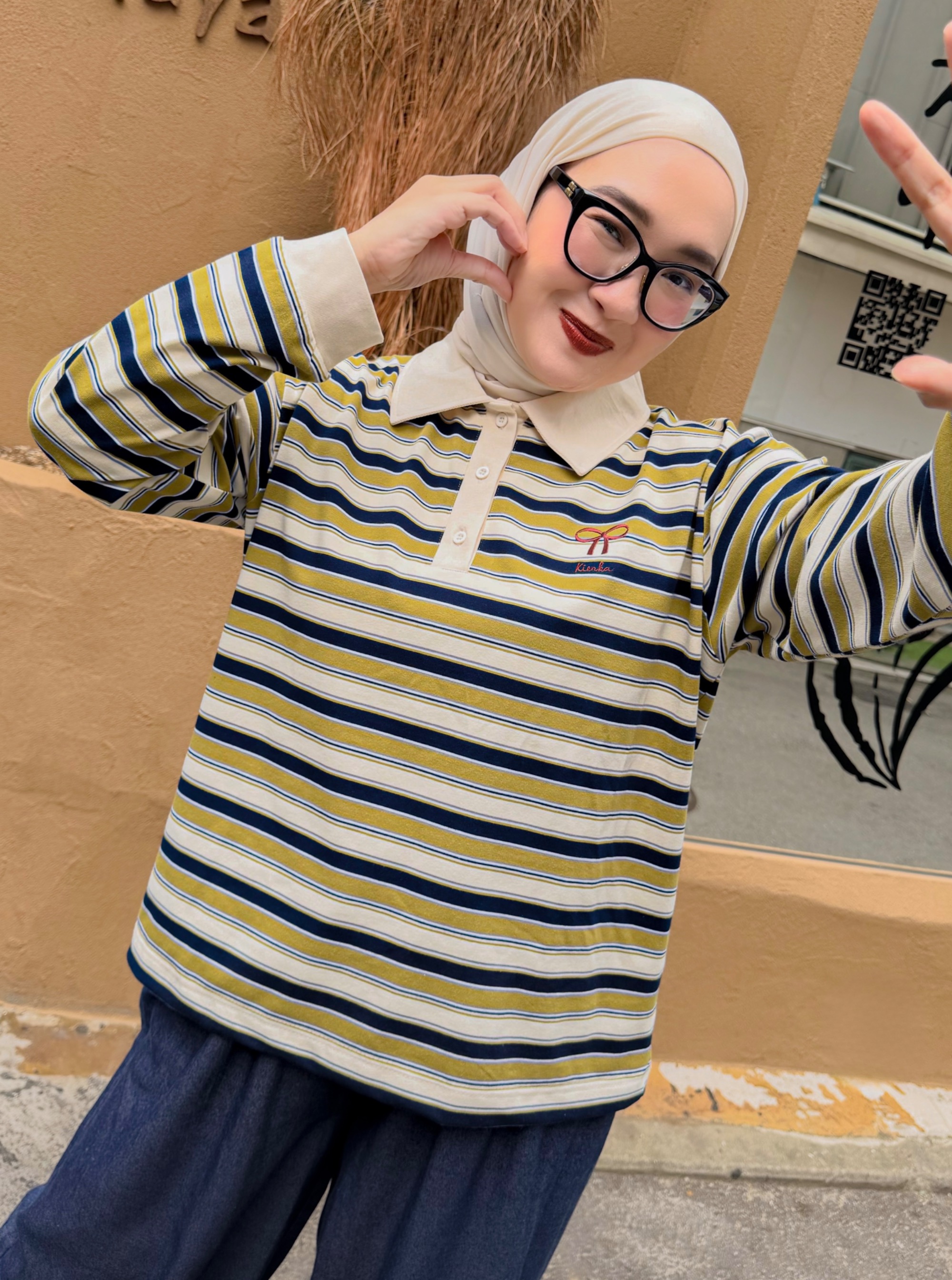 Hyeri Stripe Shirt Lime