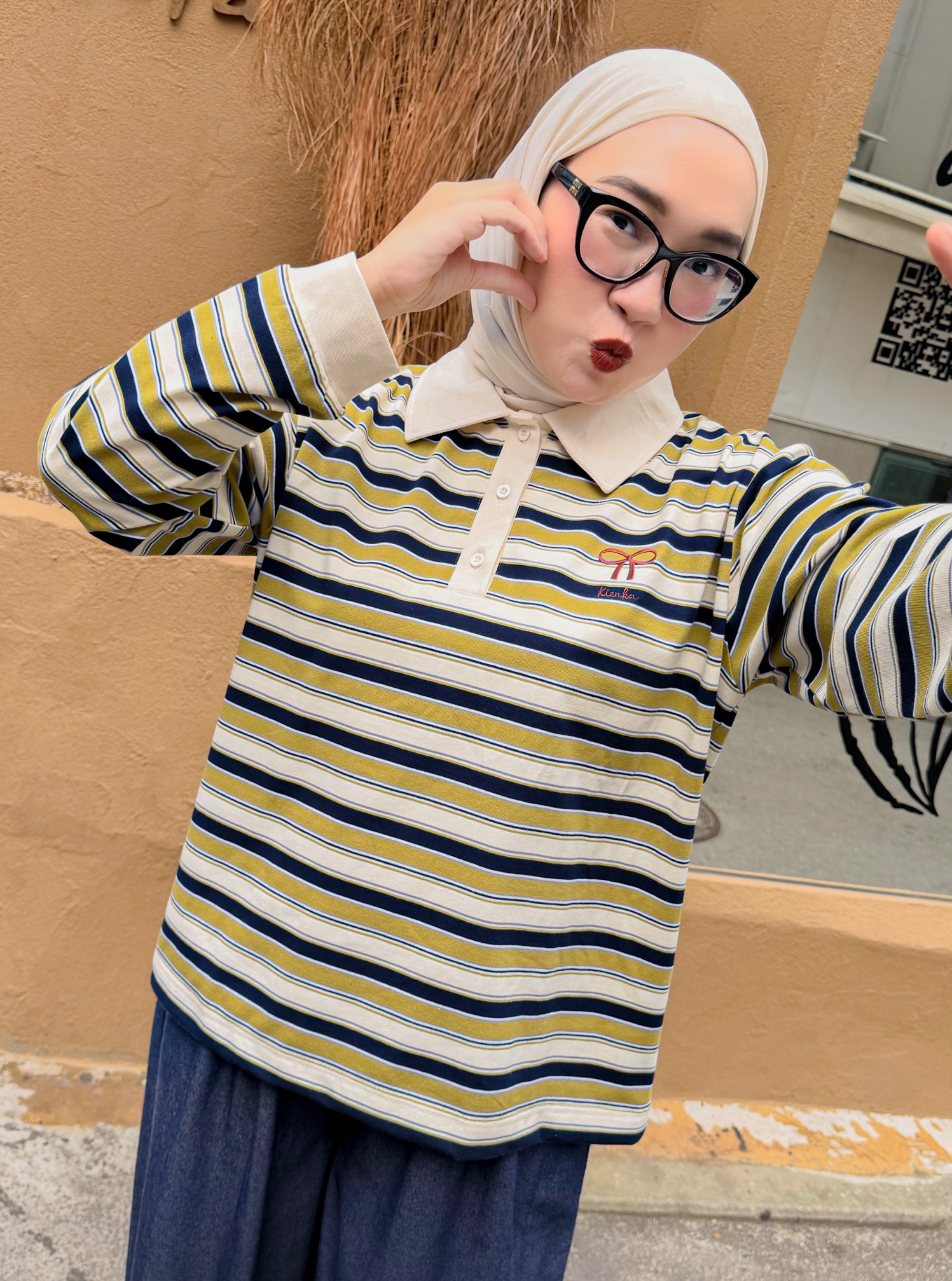 Hyeri Stripe Shirt Lime
