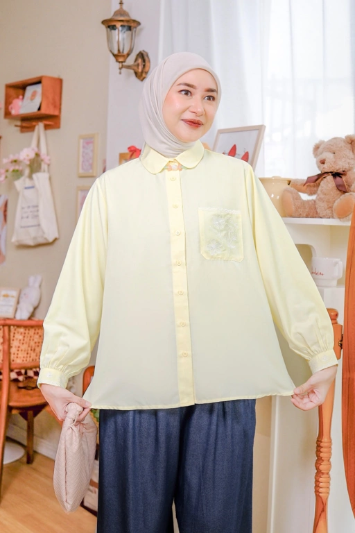 Image of Kalila Embroidery Shirt Lemonade