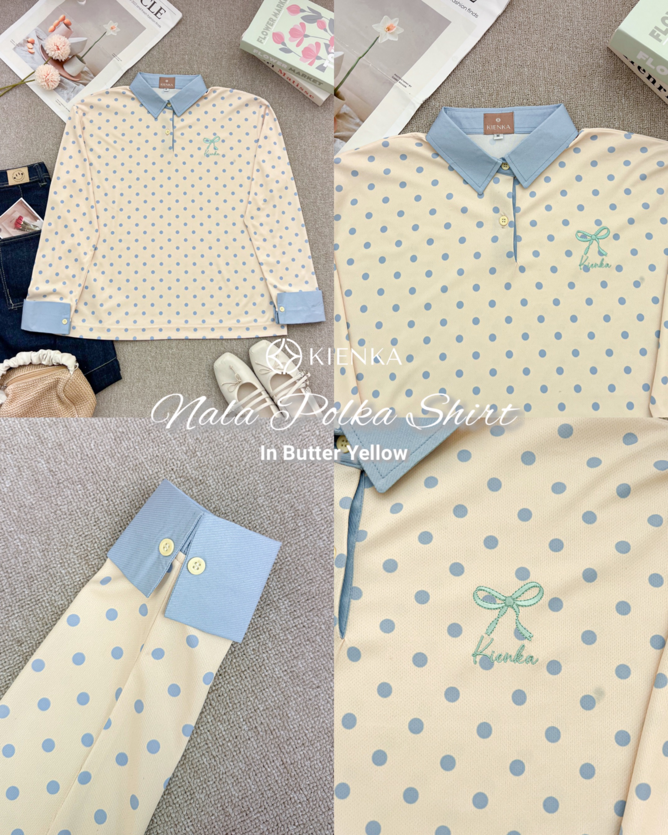 Nala Polka Shirt Butter Yellow