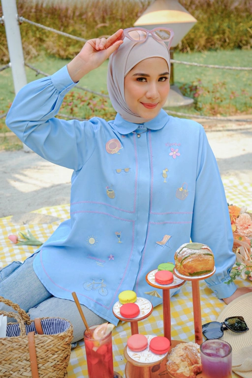 Image of Micca Embroidery Shirt Summer Airy