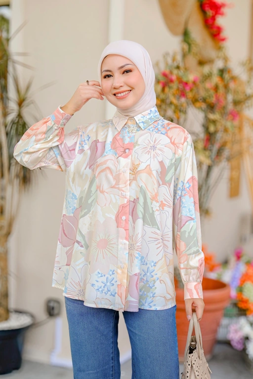 Image of Gardenia Floral Blouse Spring Orchid