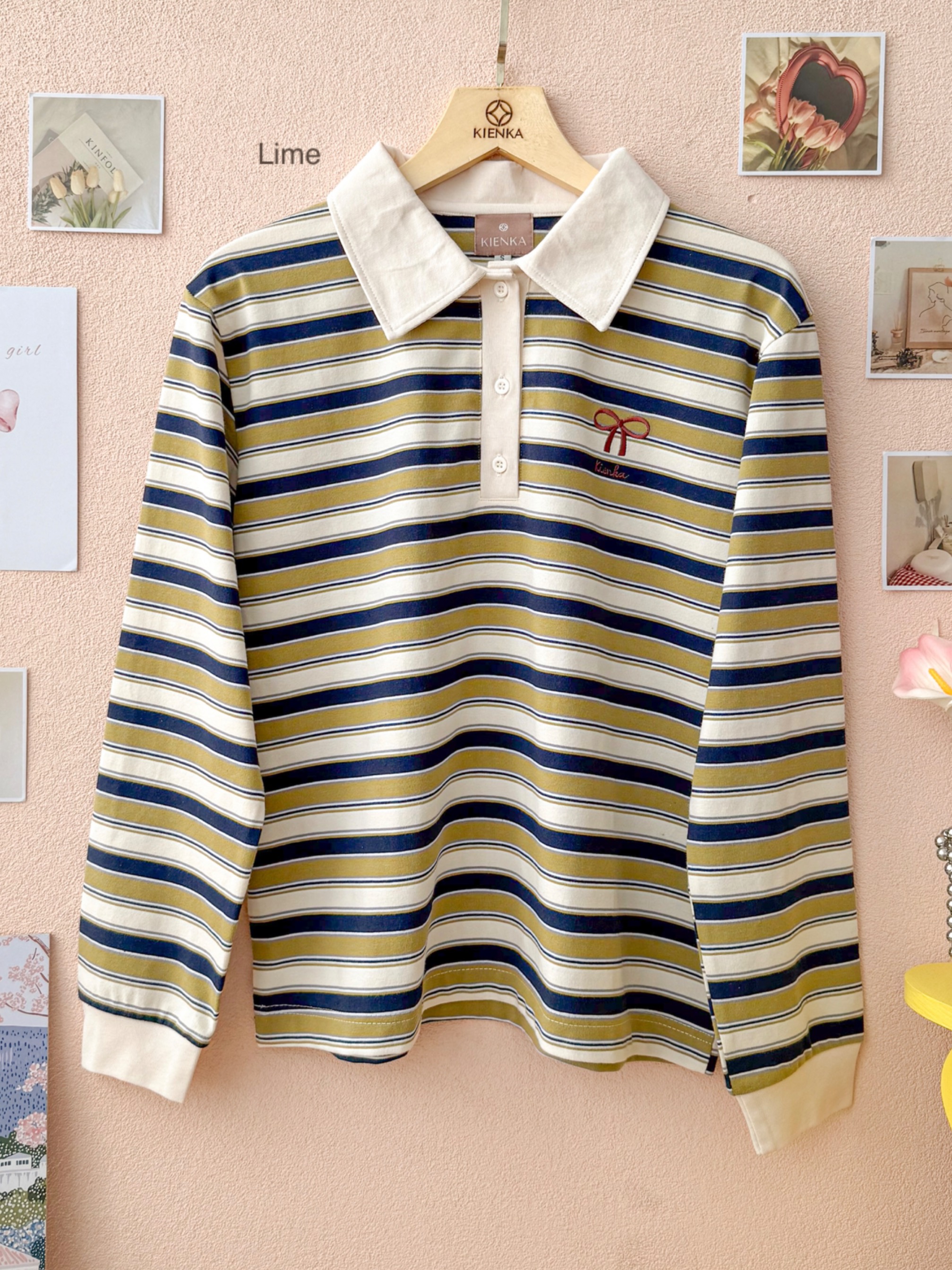 Hyeri Stripe Shirt Lime