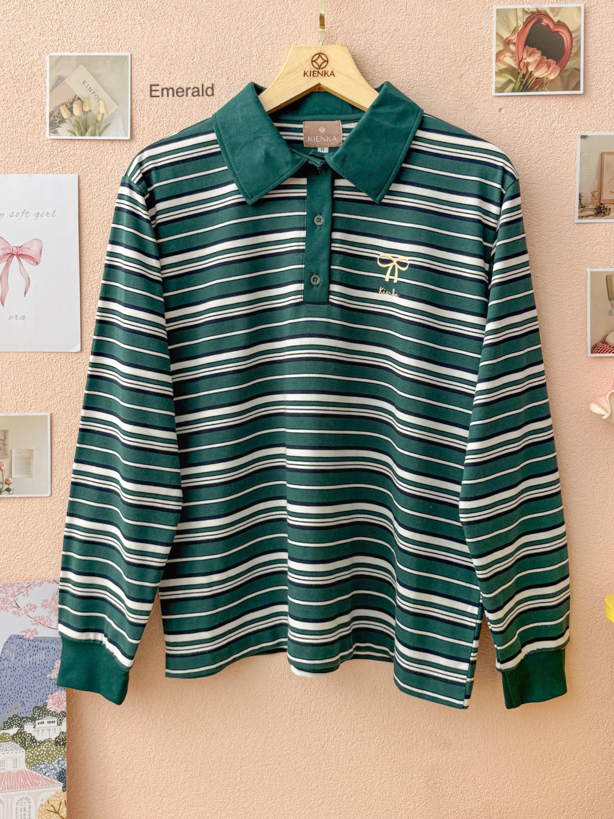 Hyeri Stripe Shirt Emerald