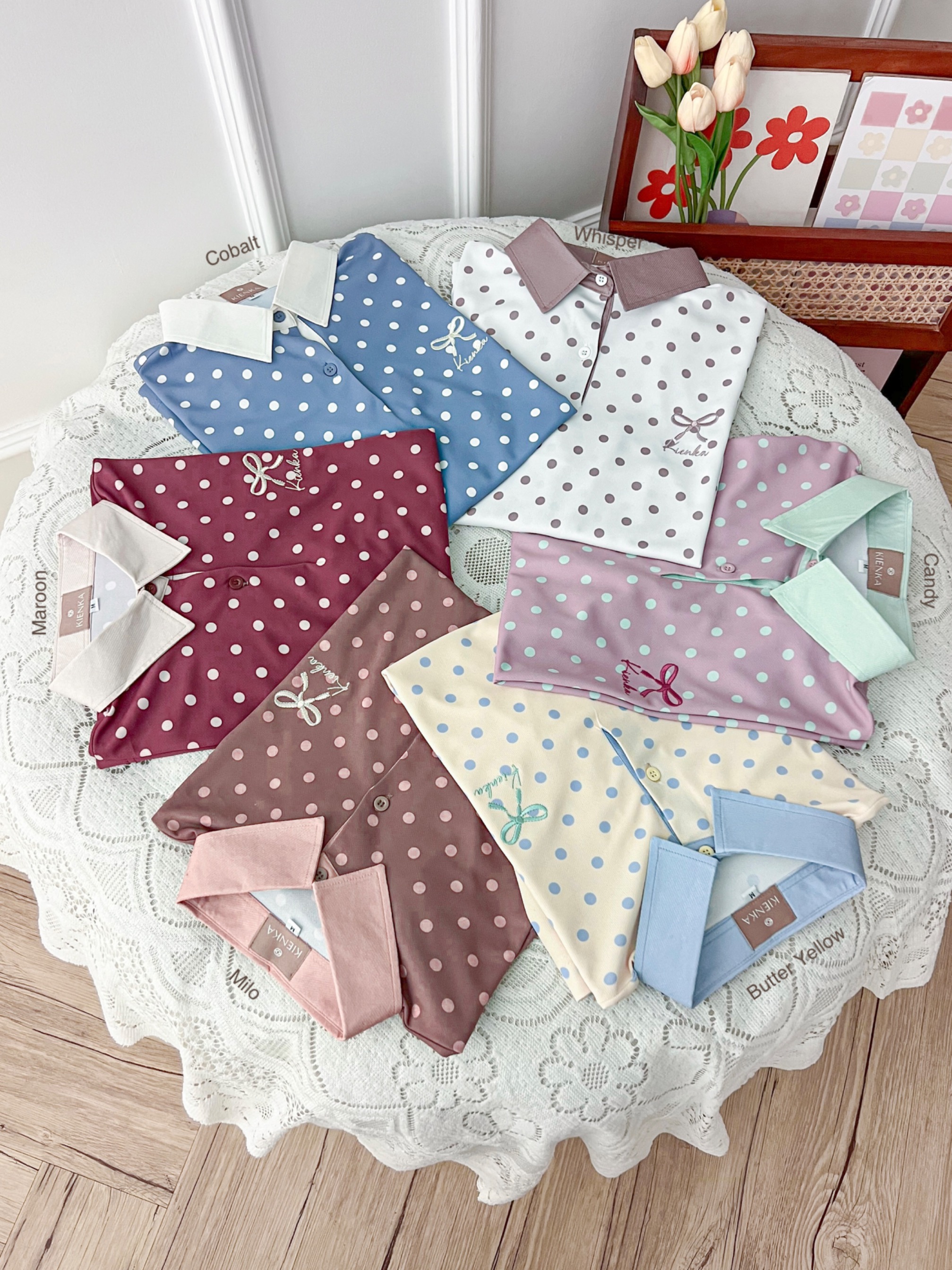Nala Polka Shirt Maroon