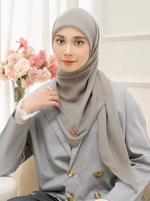 Image of Gea Plain Hijab Stone