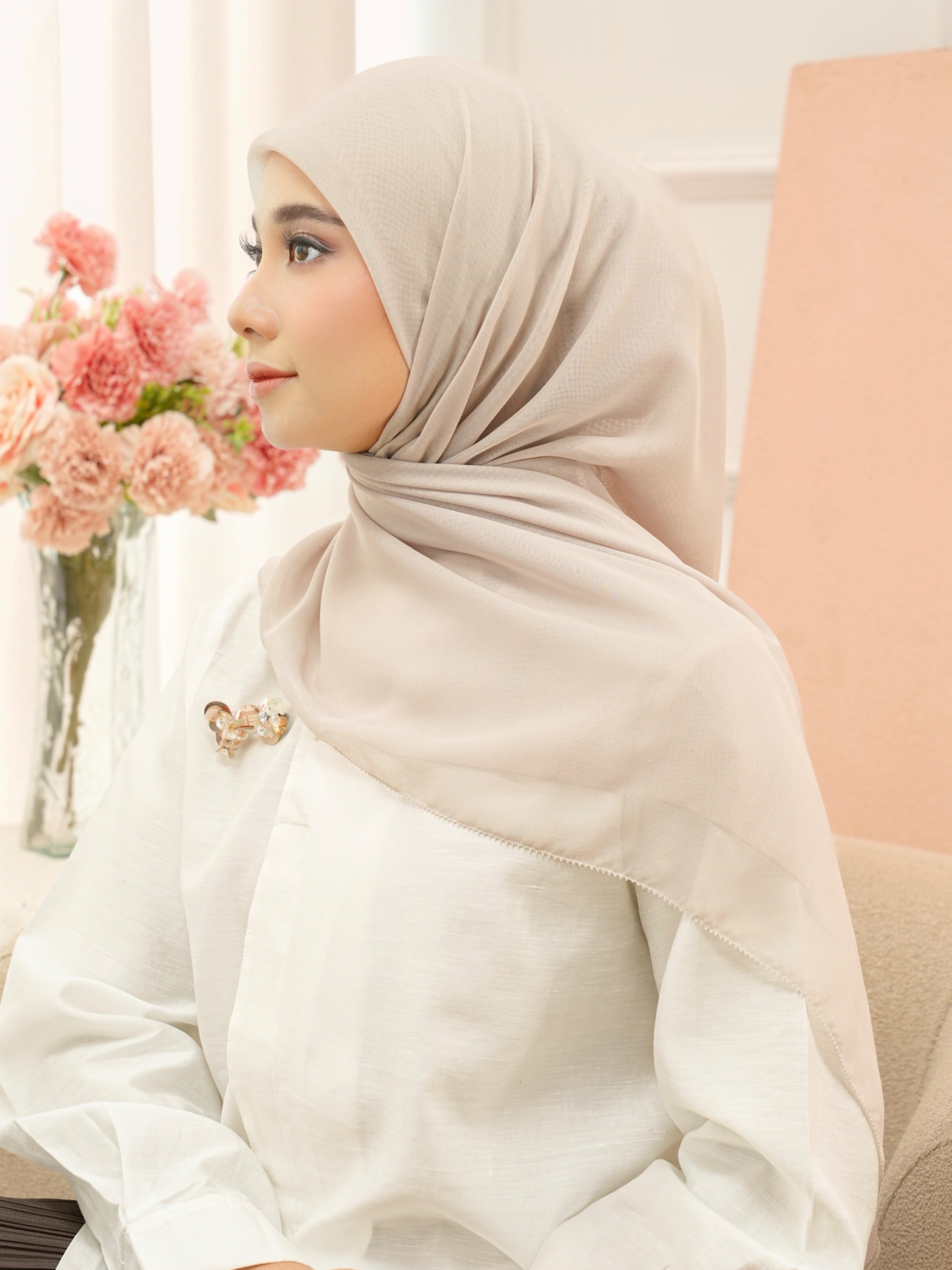 Gea Plain Hijab Khaki
