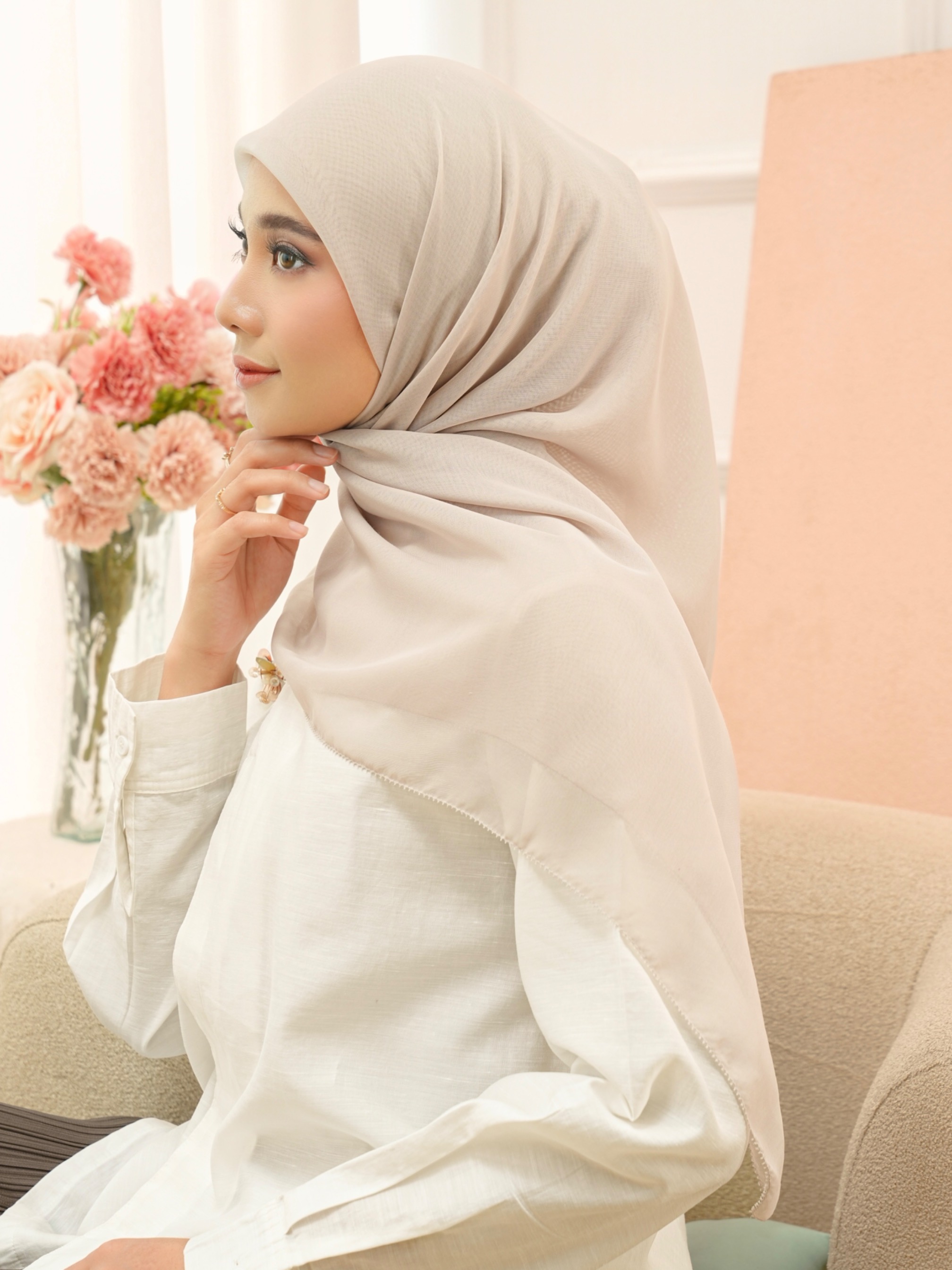 Gea Plain Hijab Khaki