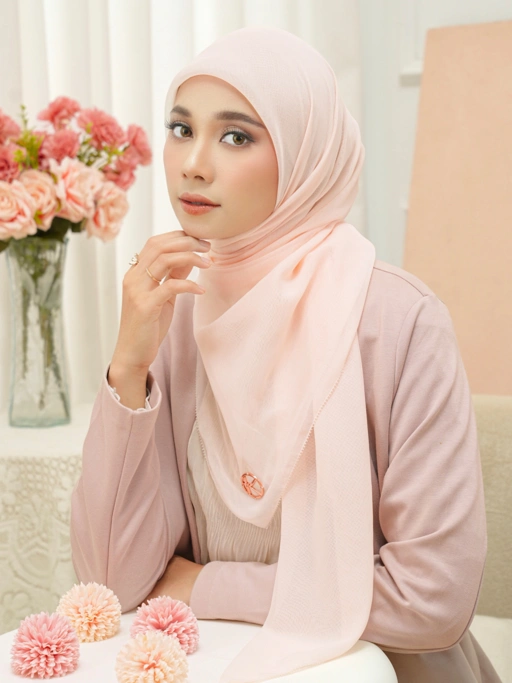Image of Gea Plain Hijab Coral