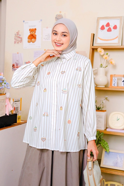 Image of Sasha Embroidery Shirt Whisper