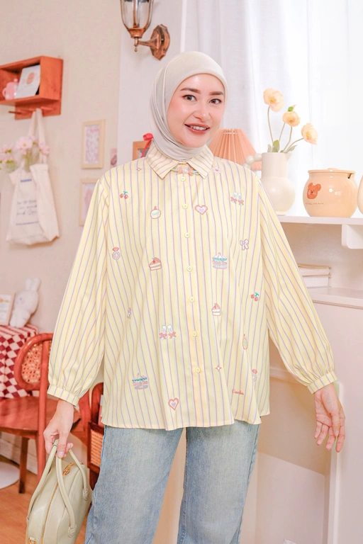 Image of Sasha Embroidery Shirt Canary