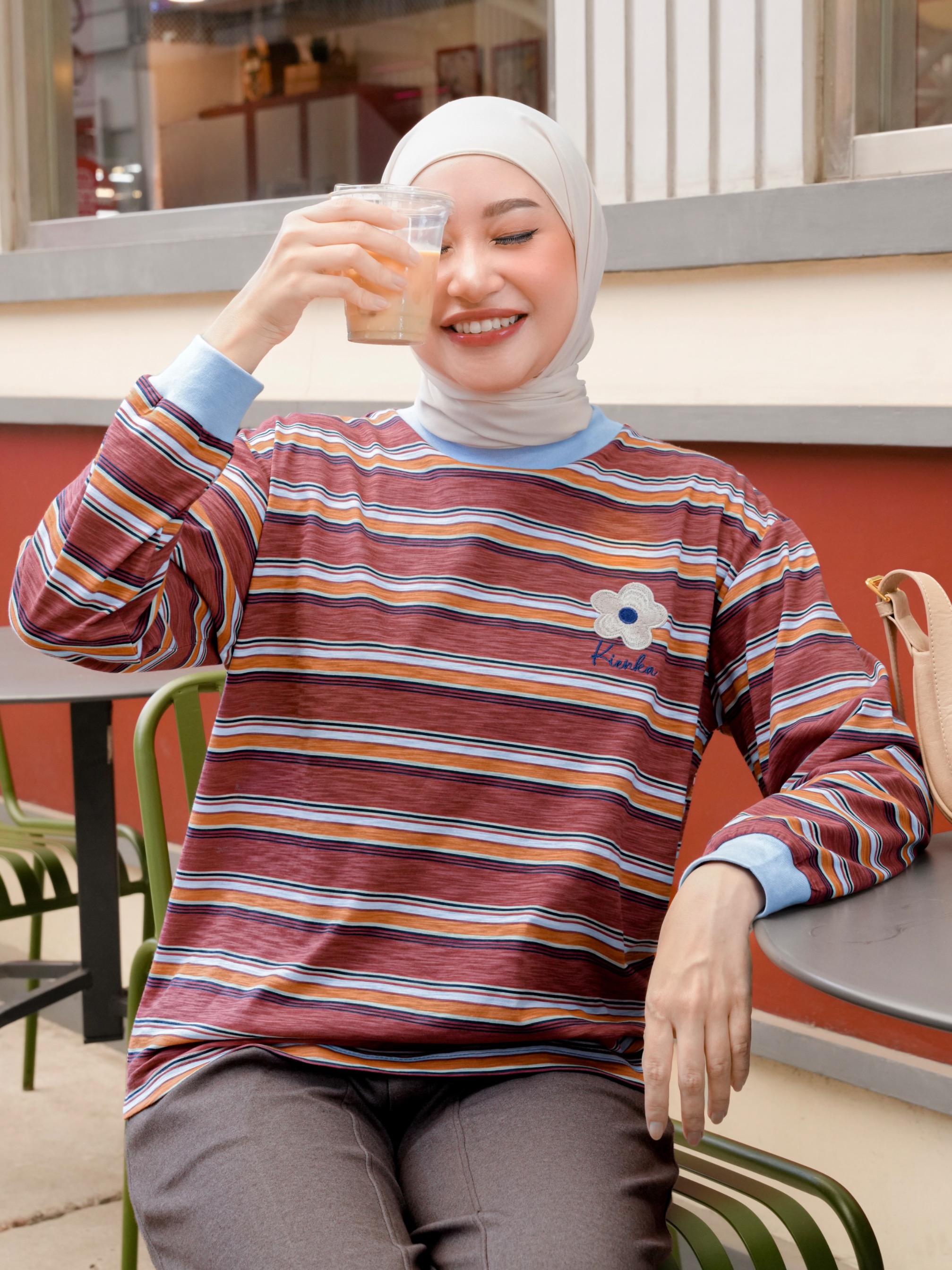 Poppy Stripe Longsleeve Kode A
