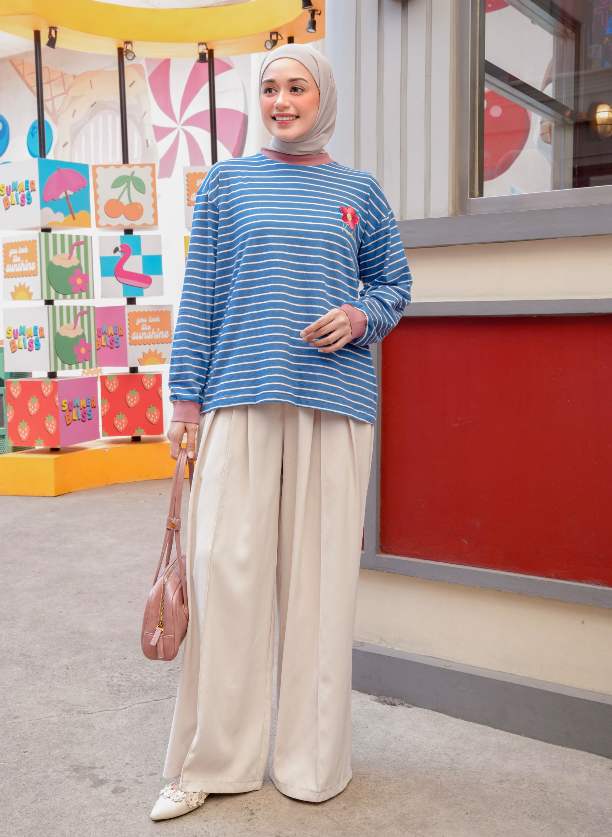 Poppy Stripe Longsleeve Kode M