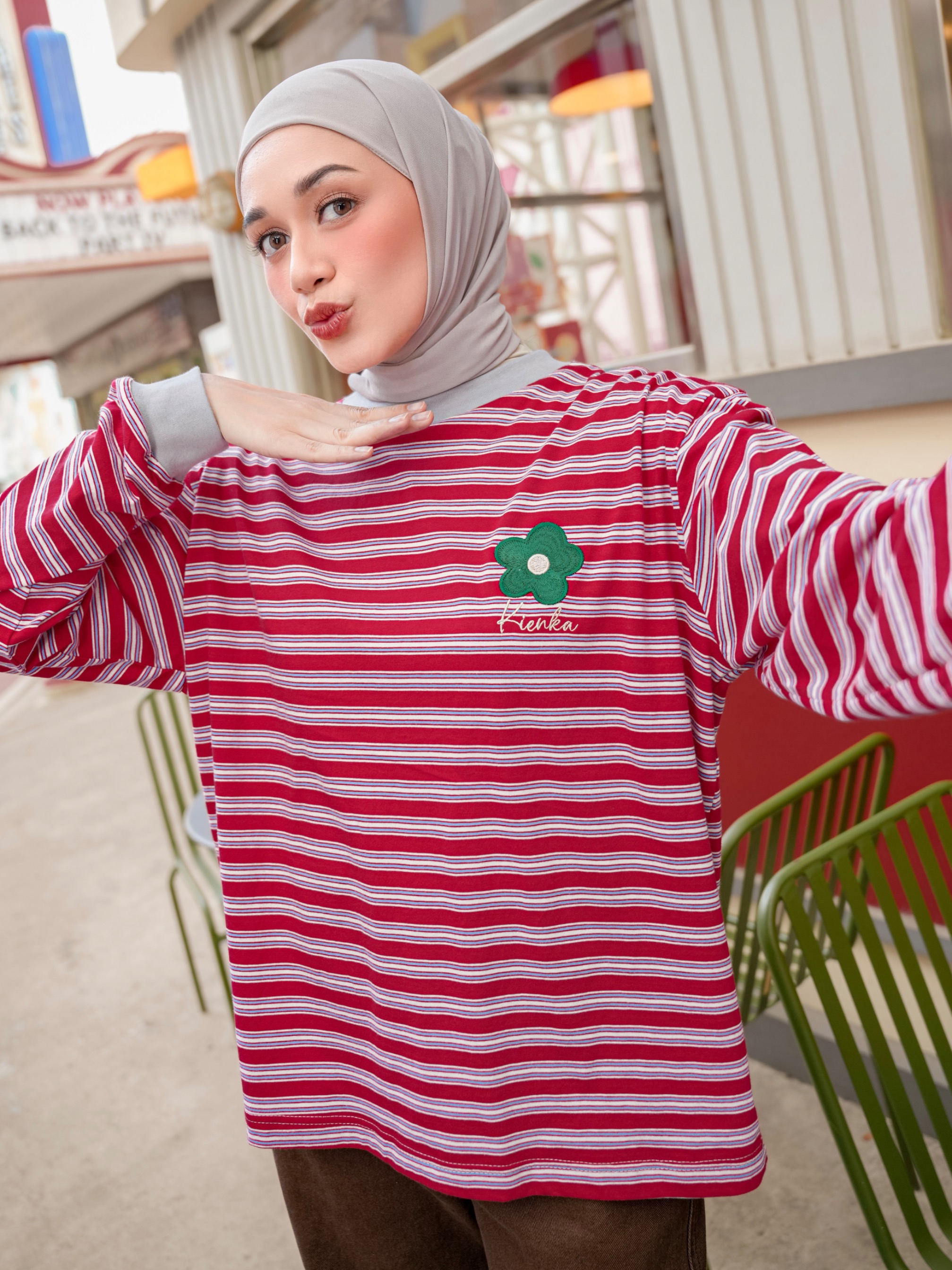 Poppy Stripe Longsleeve Kode D