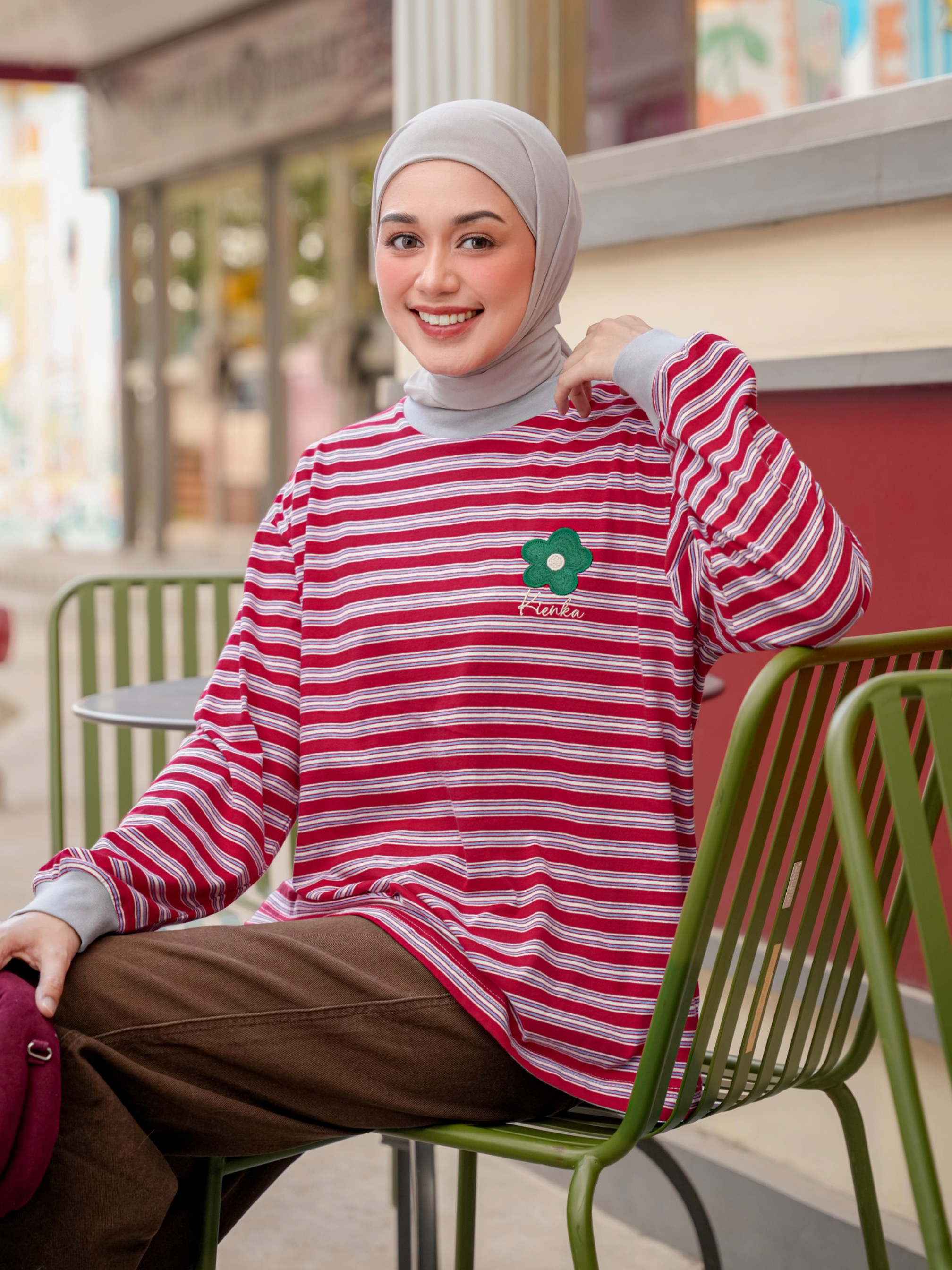 Poppy Stripe Longsleeve Kode D