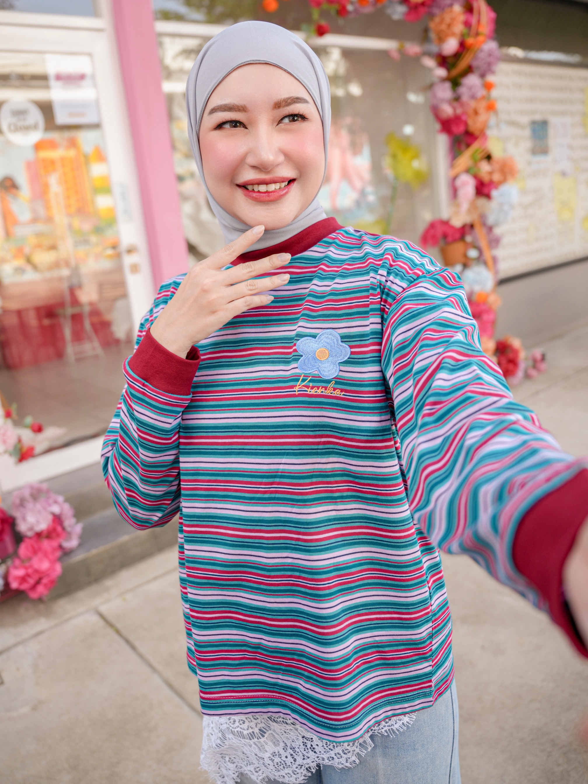 Poppy Stripe Longsleeve Kode L