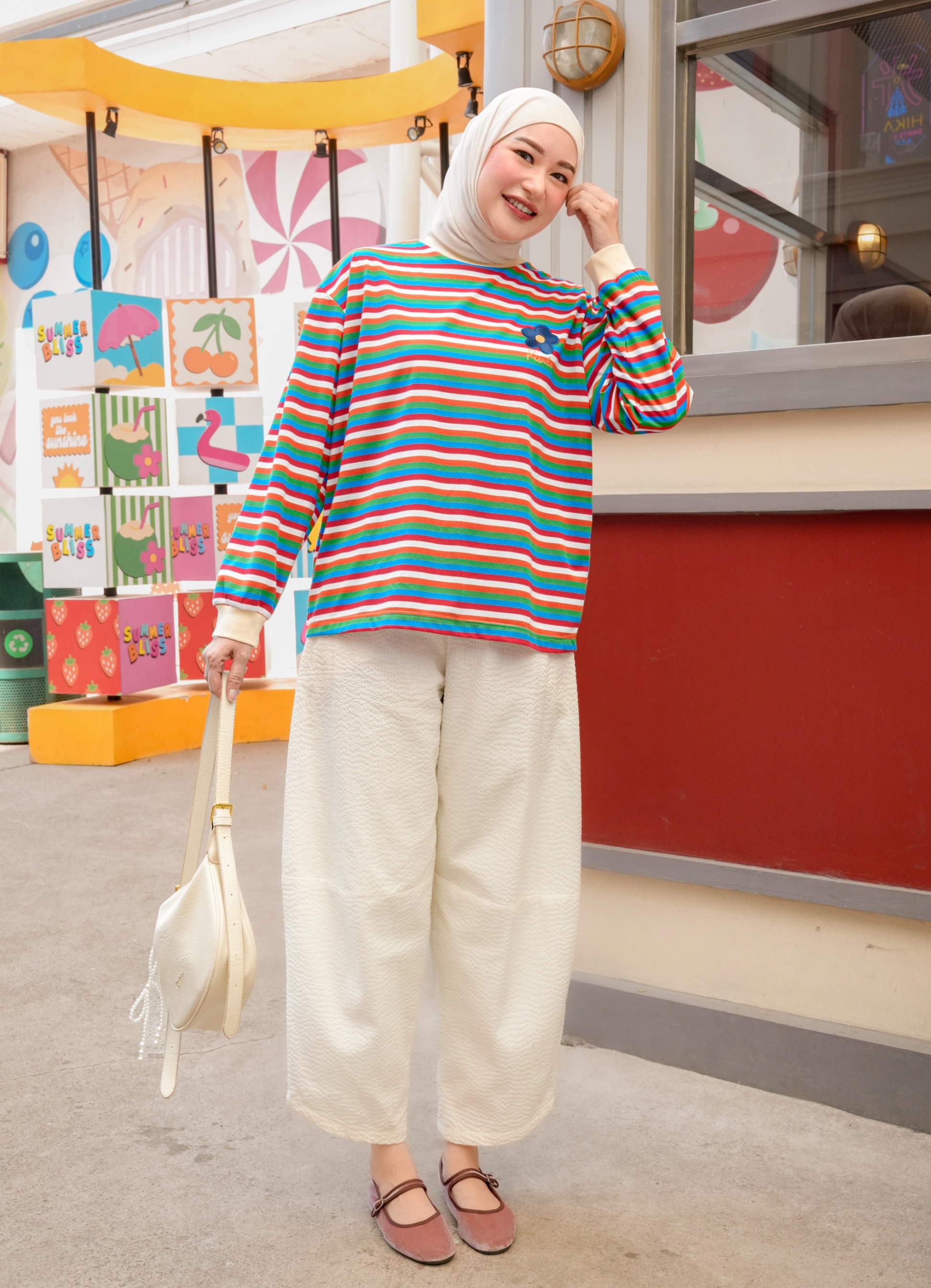 Poppy Stripe Longsleeve Kode B
