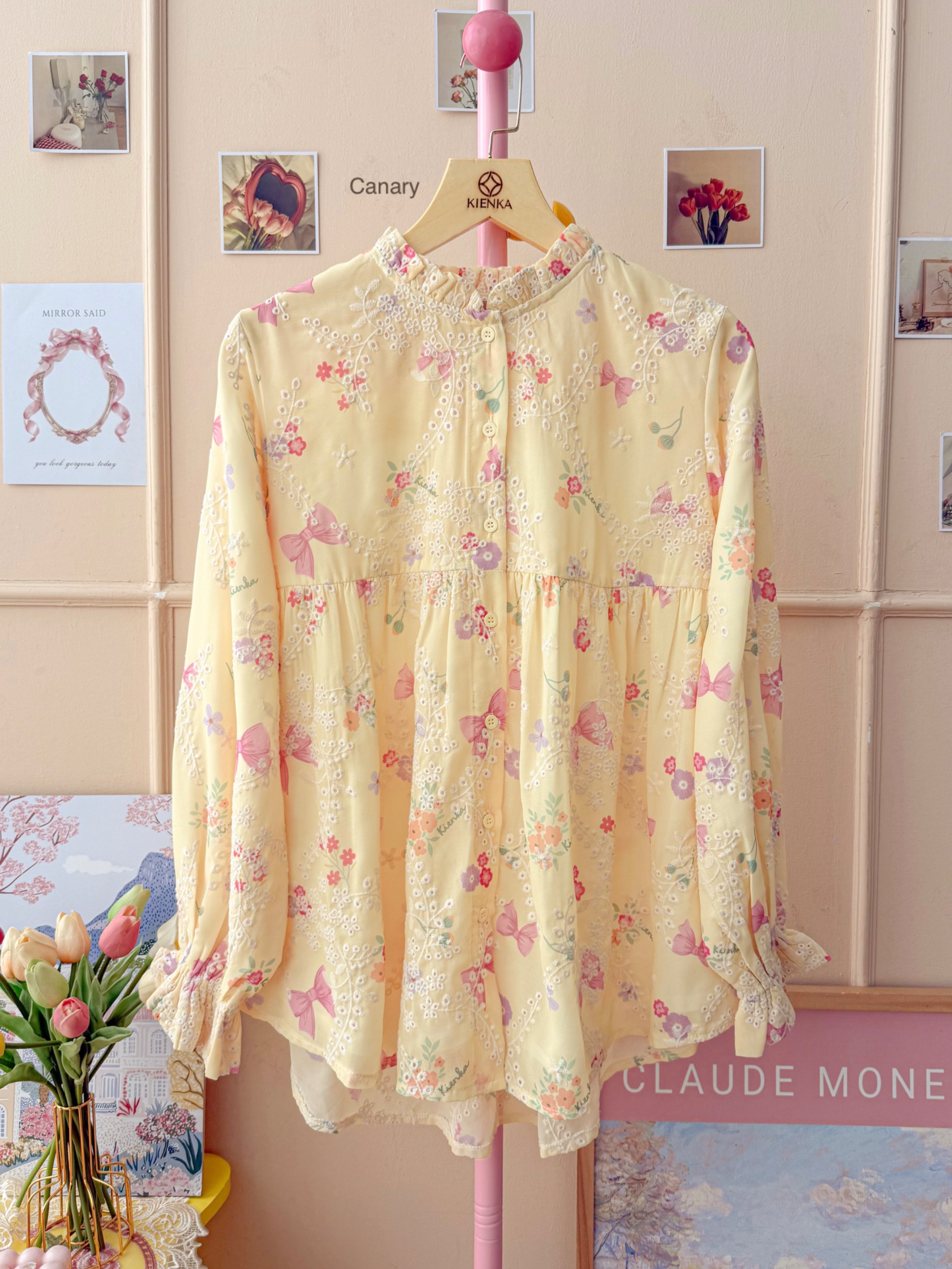 Yoona Embroidery Blouse Canary