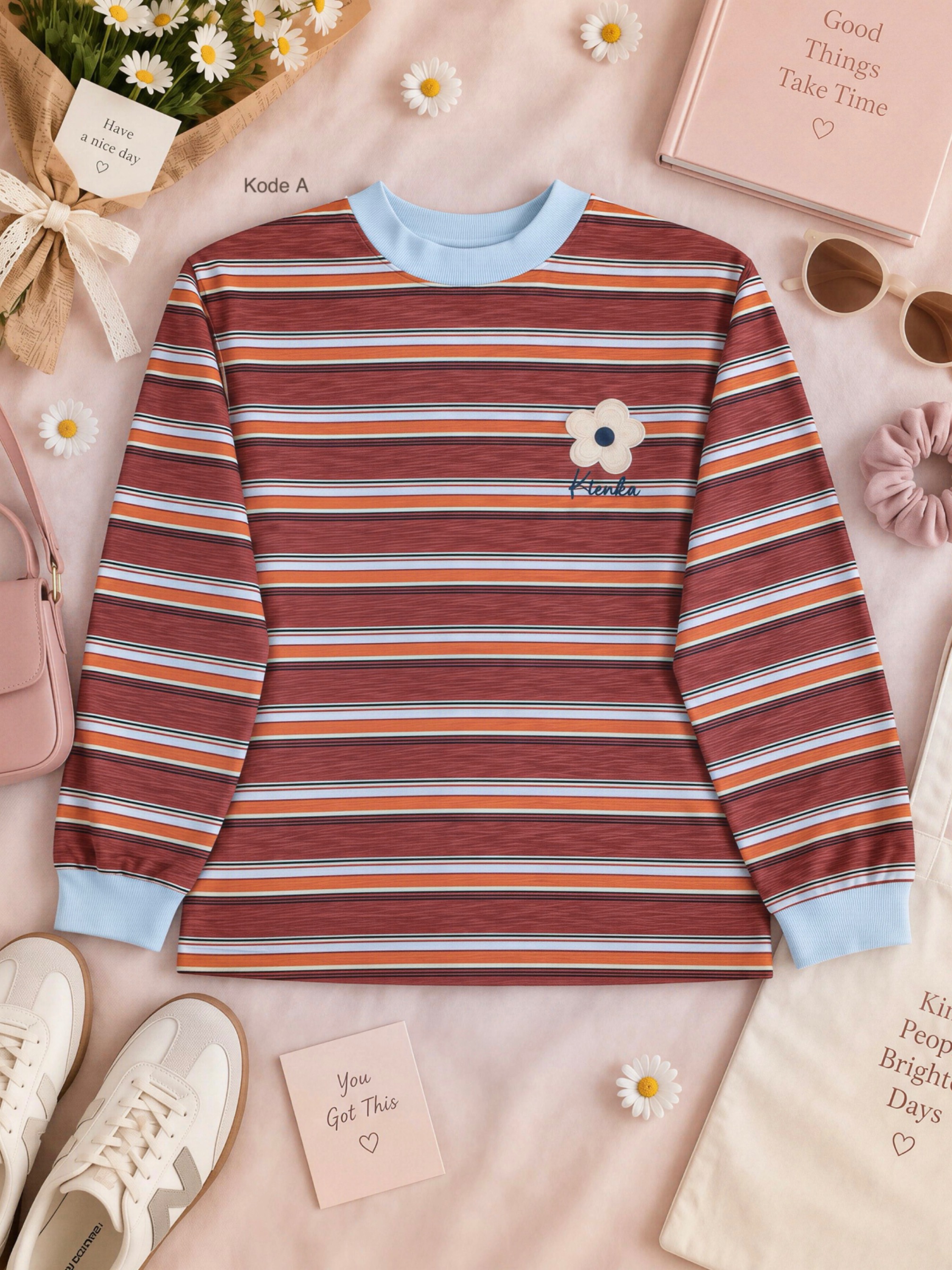 Poppy Stripe Longsleeve Kode A