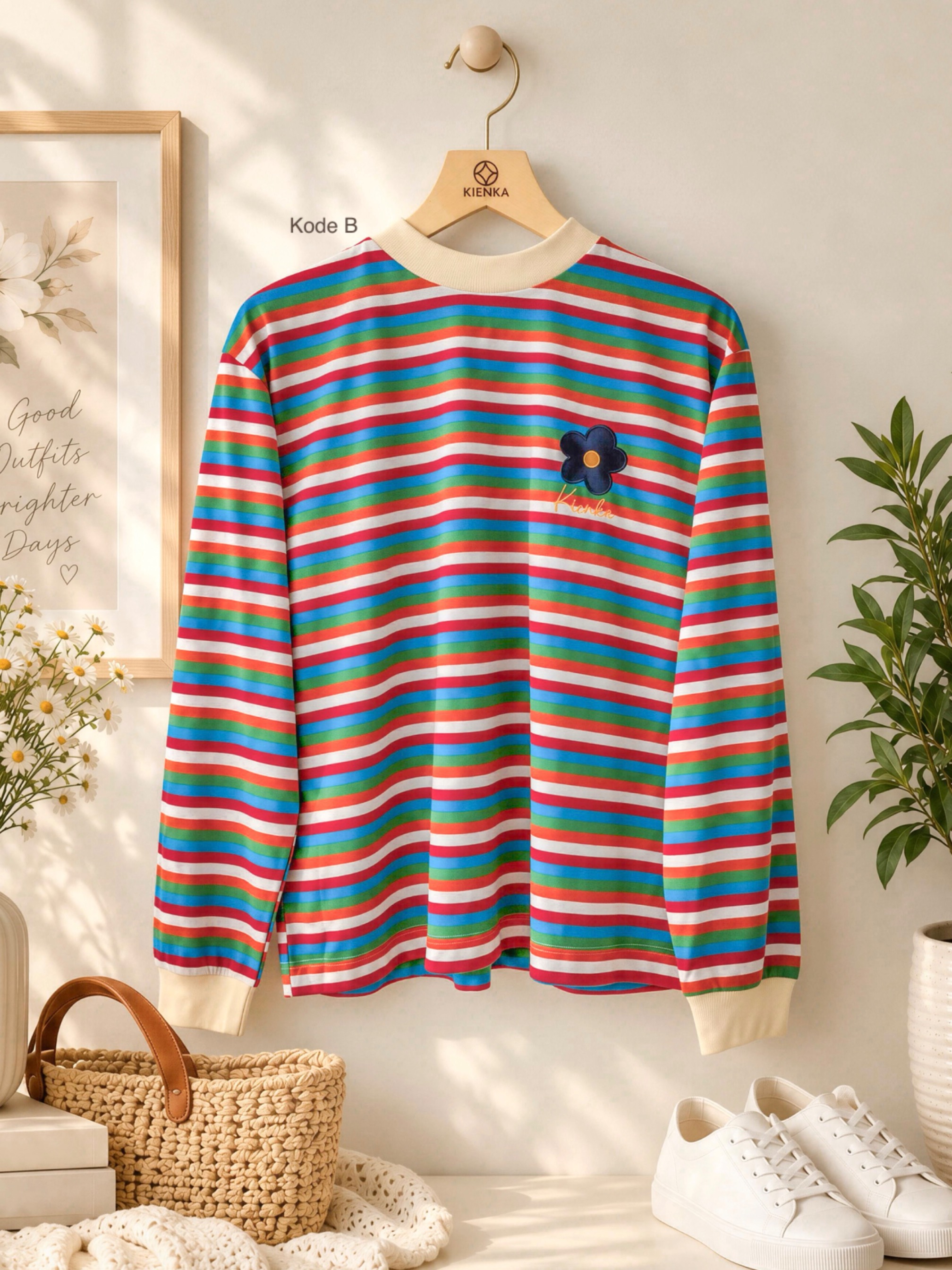 Poppy Stripe Longsleeve Kode B