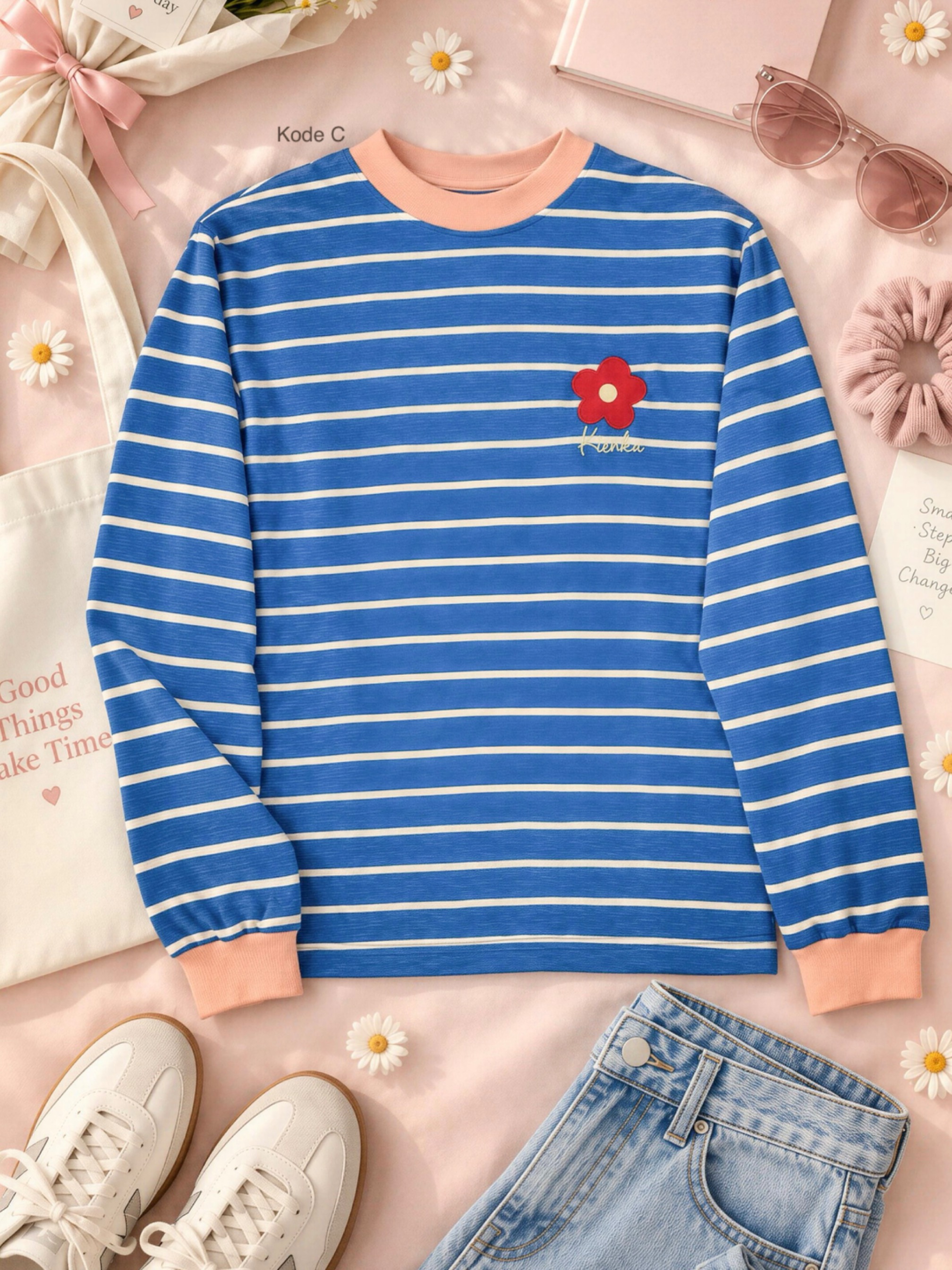Poppy Stripe Longsleeve Kode C