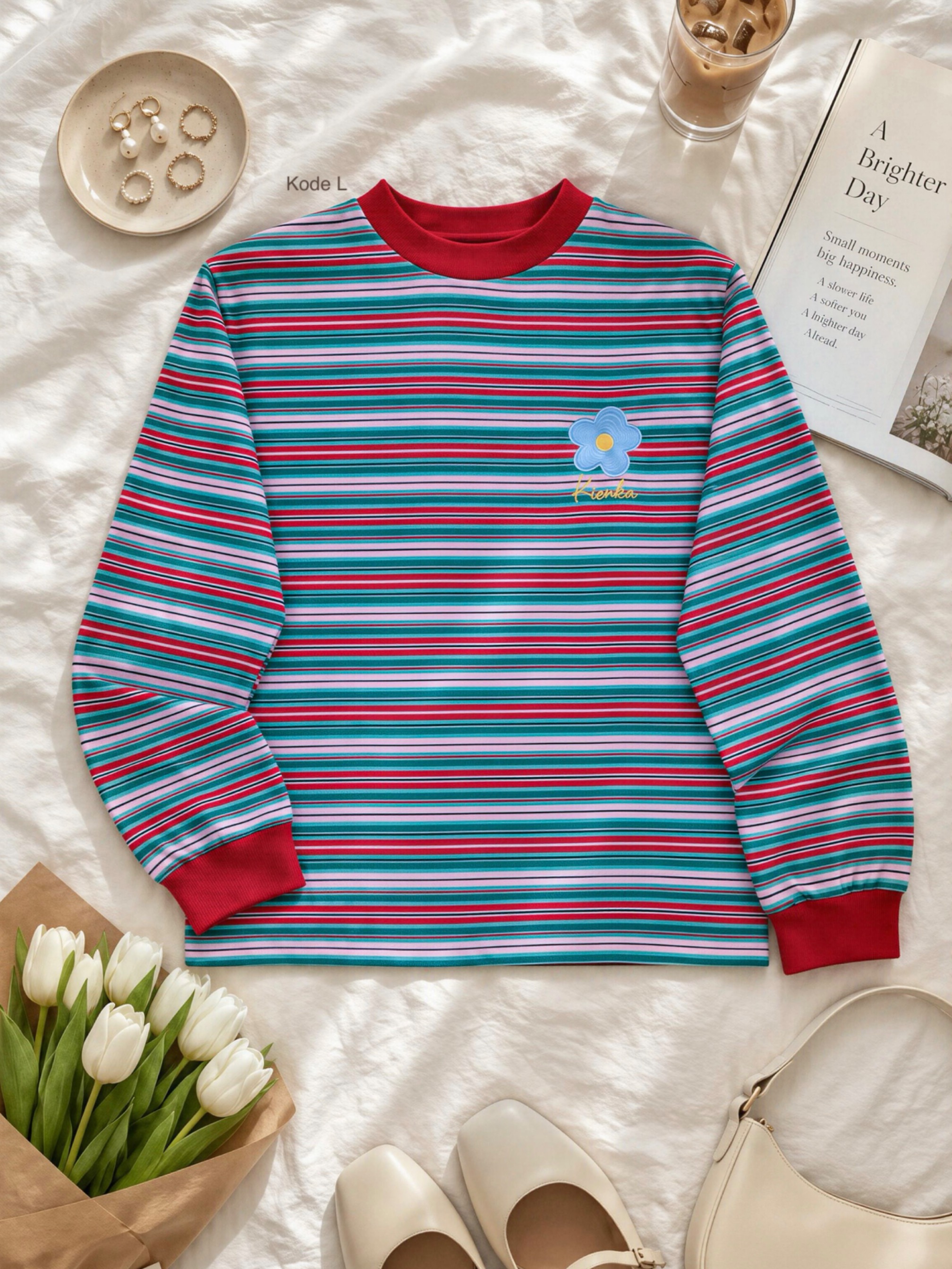 Poppy Stripe Longsleeve Kode L