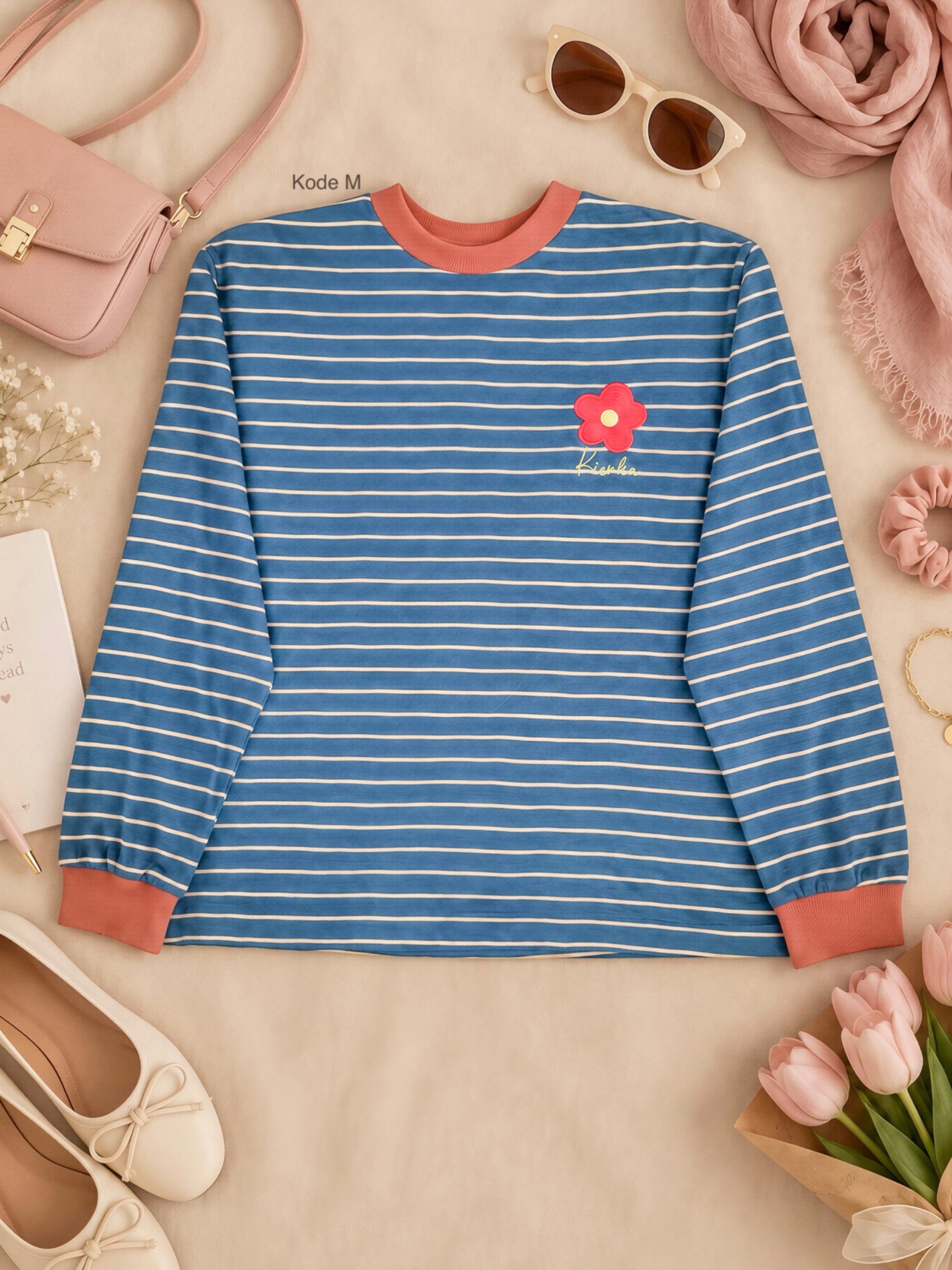 Poppy Stripe Longsleeve Kode M