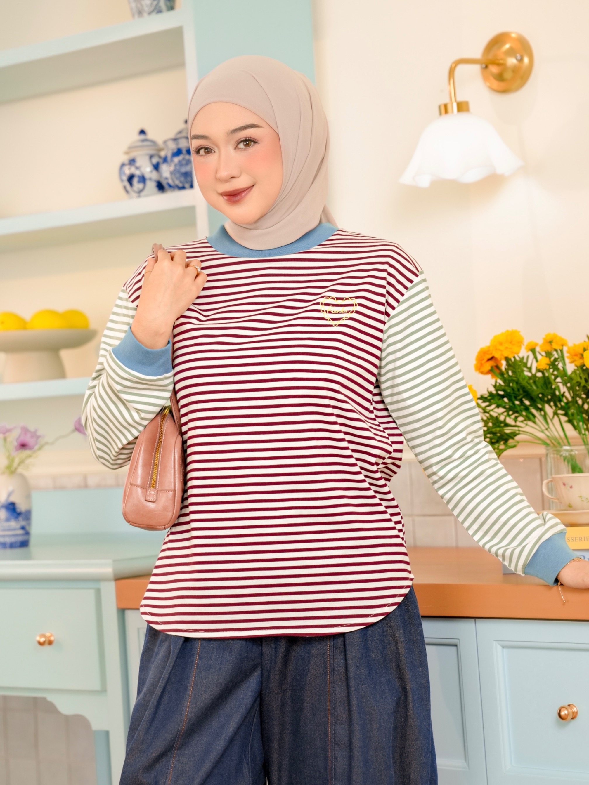 Sera Stripe Longsleeve Cherry