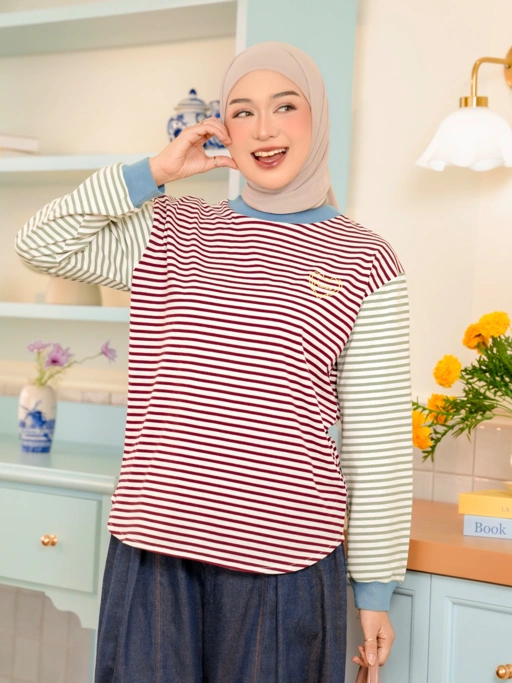 Sera Stripe Longsleeve Cherry
