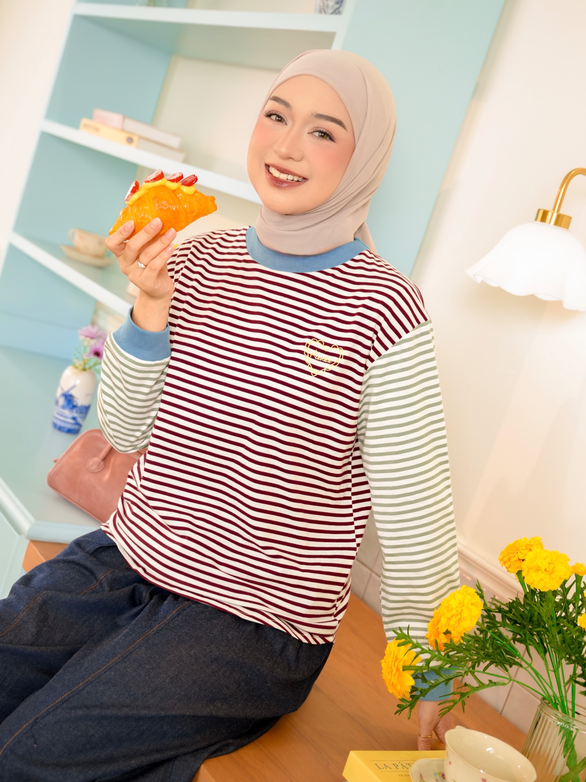 Sera Stripe Longsleeve Cherry