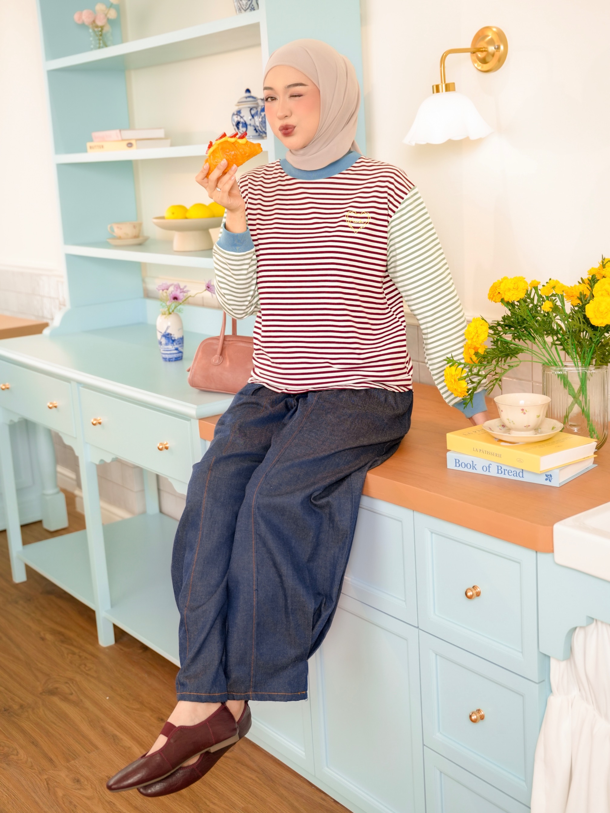 Sera Stripe Longsleeve Cherry