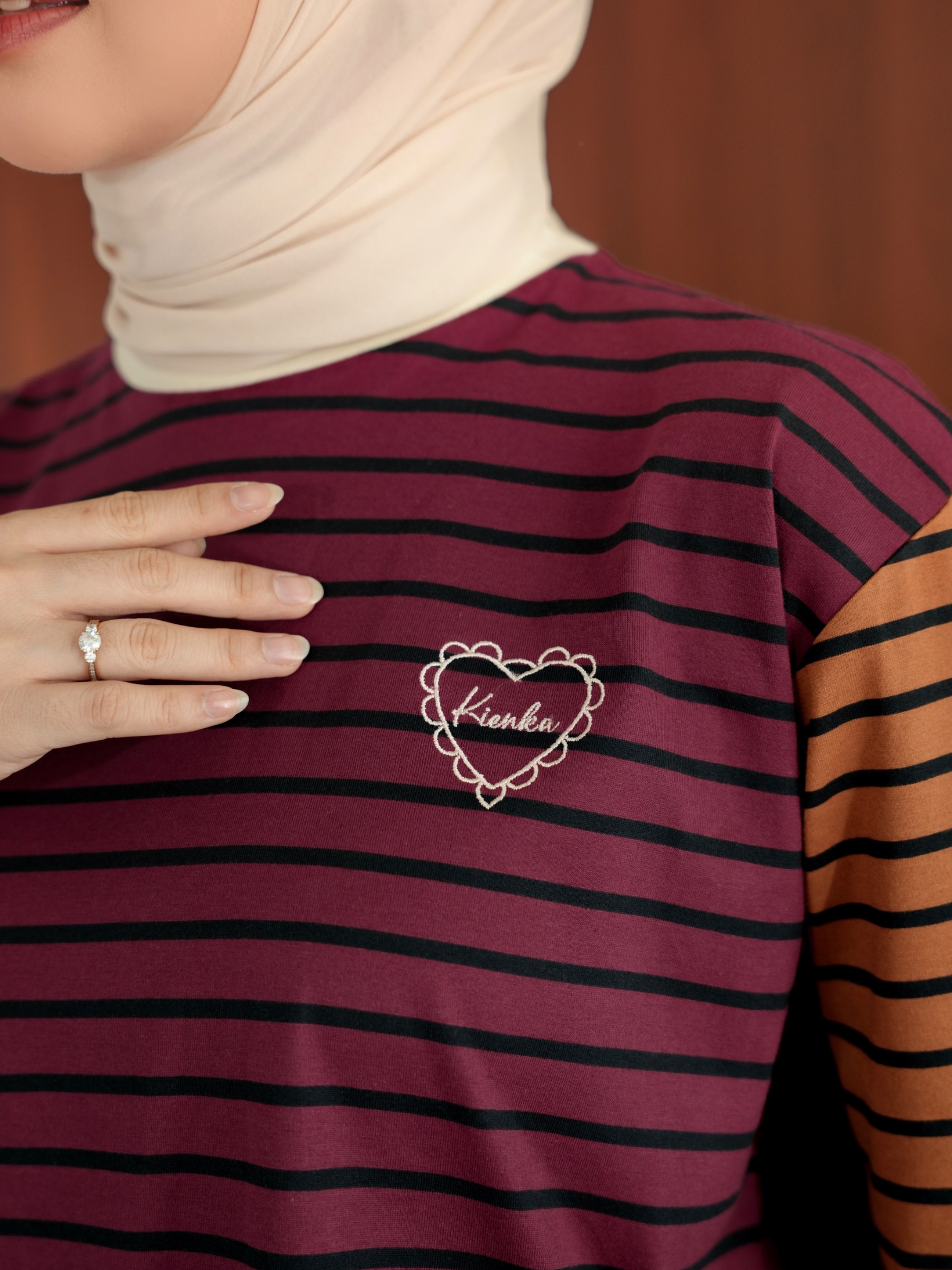 Sera Stripe Longsleeve Maroon