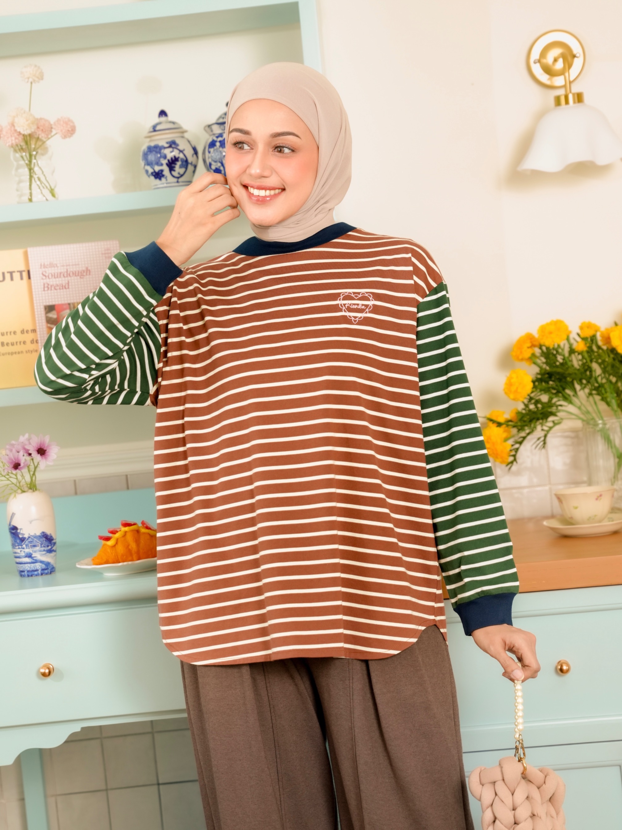 Sera Stripe Longsleeve Caramel