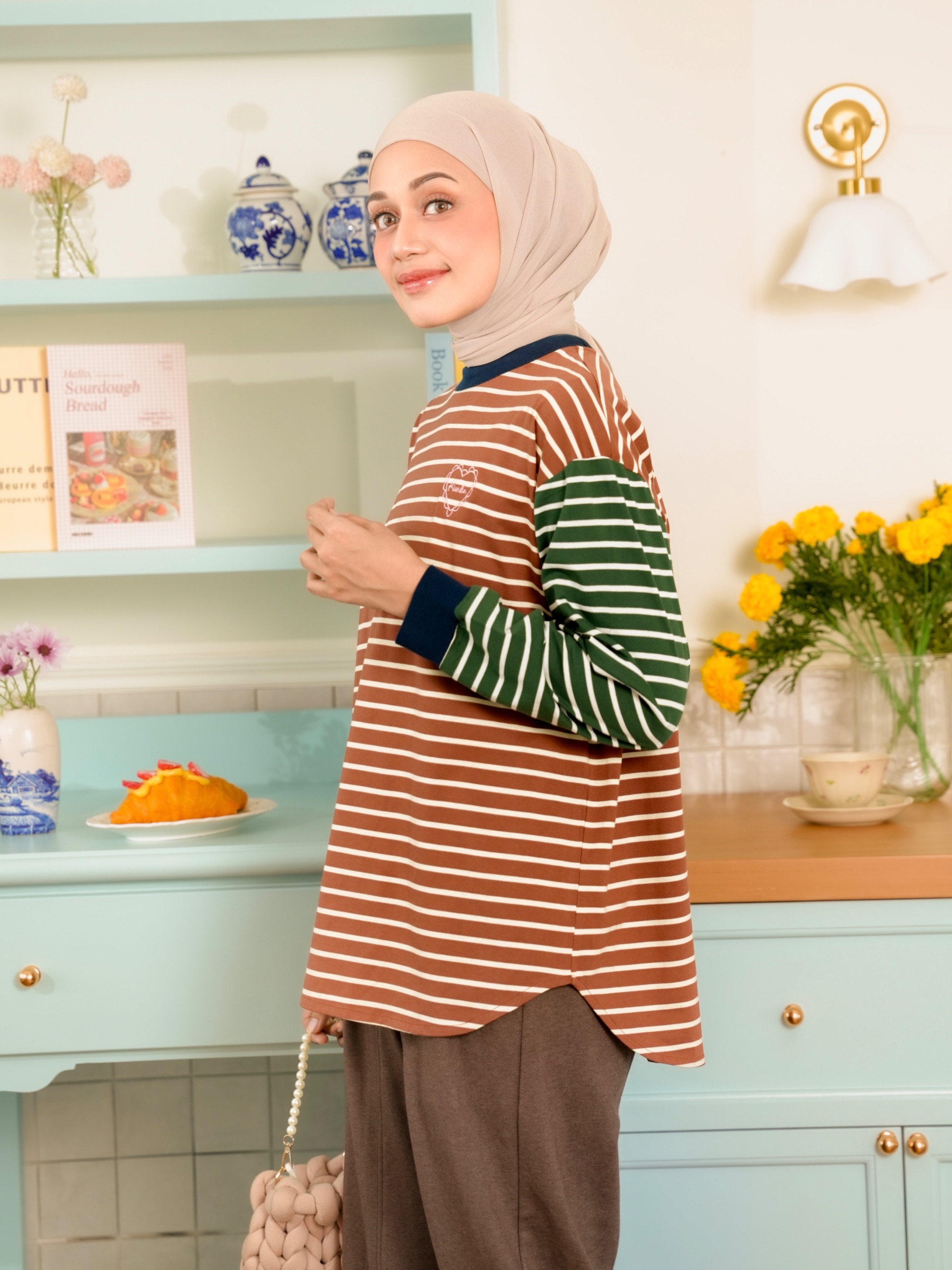 Sera Stripe Longsleeve Caramel