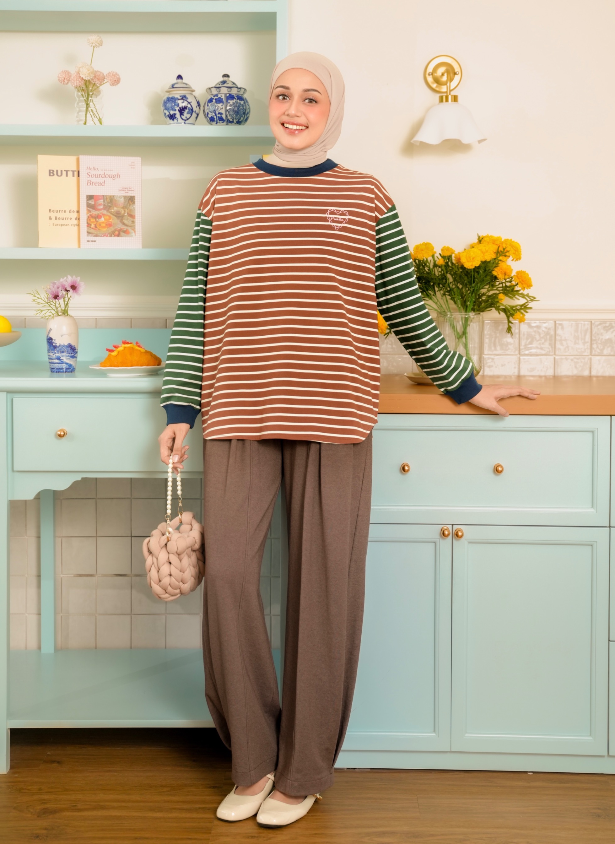 Sera Stripe Longsleeve Caramel