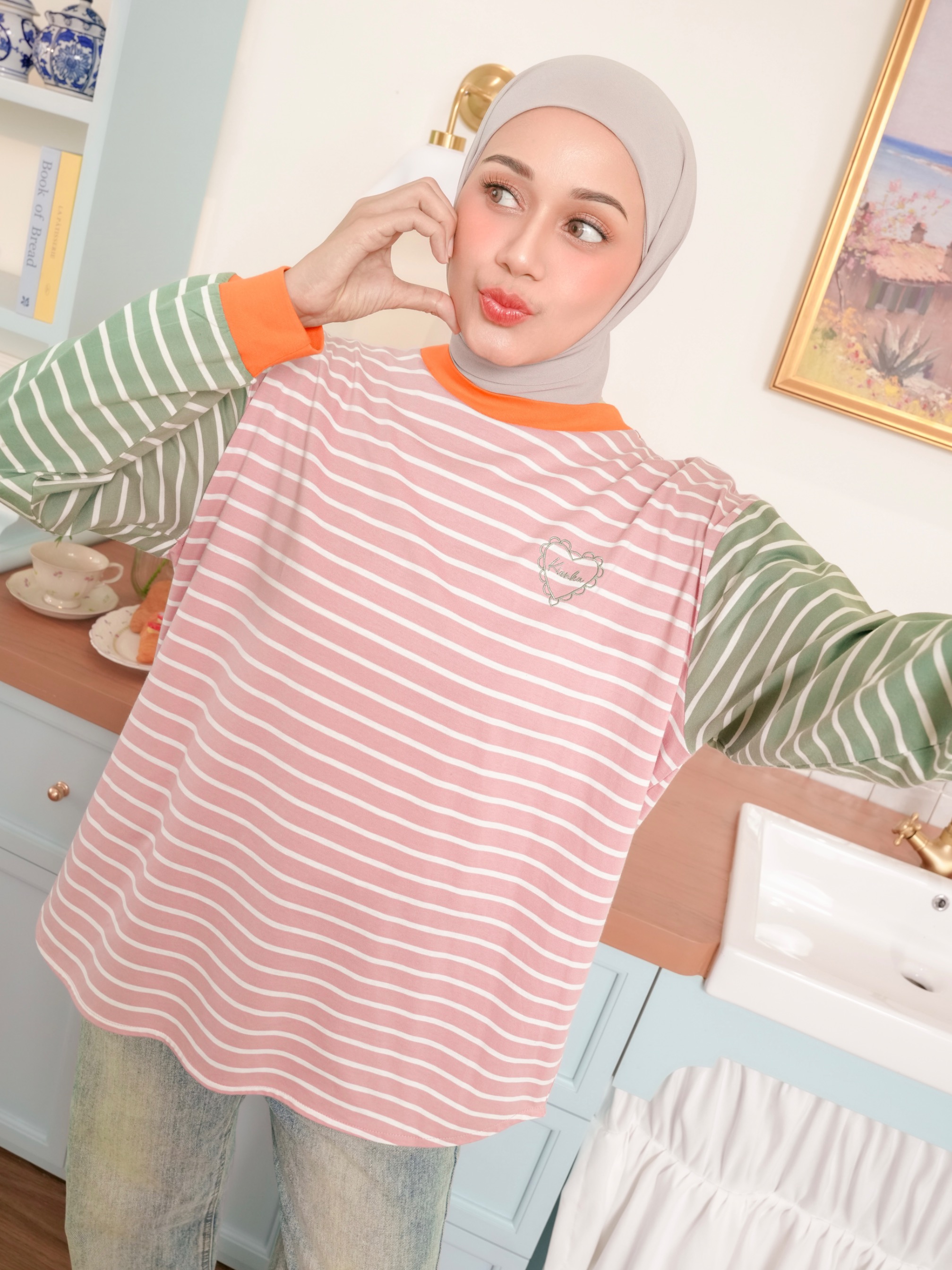 Sera Stripe Longsleeve Blush