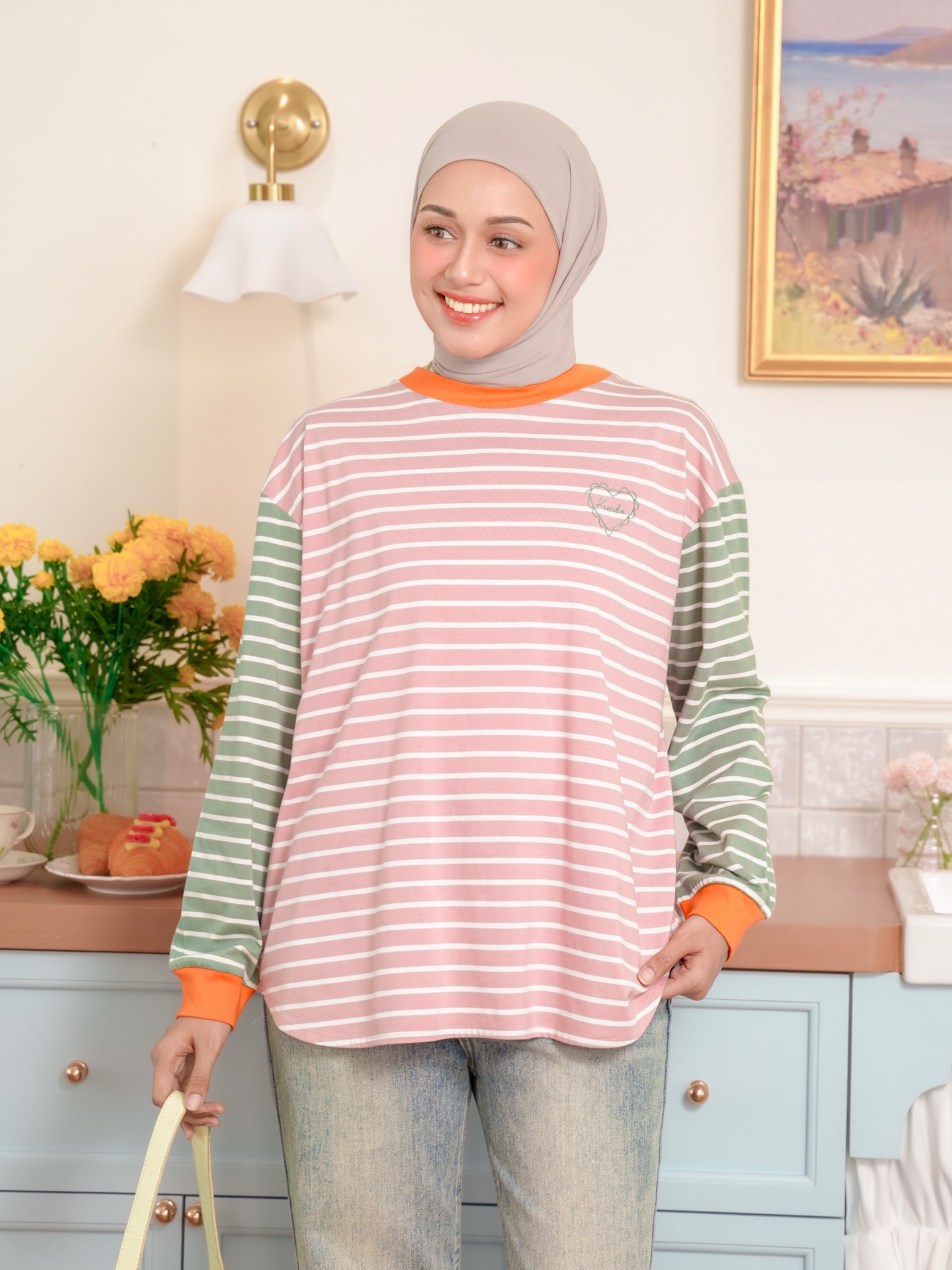 Sera Stripe Longsleeve Blush
