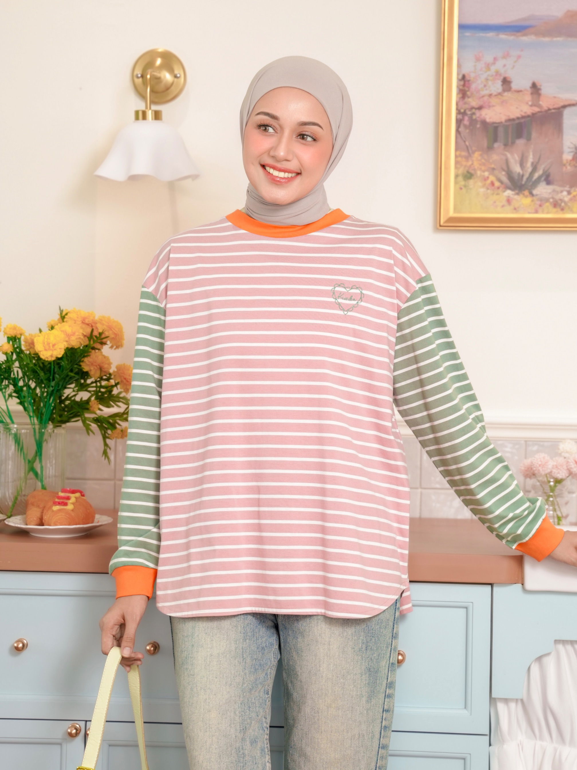 Sera Stripe Longsleeve Blush